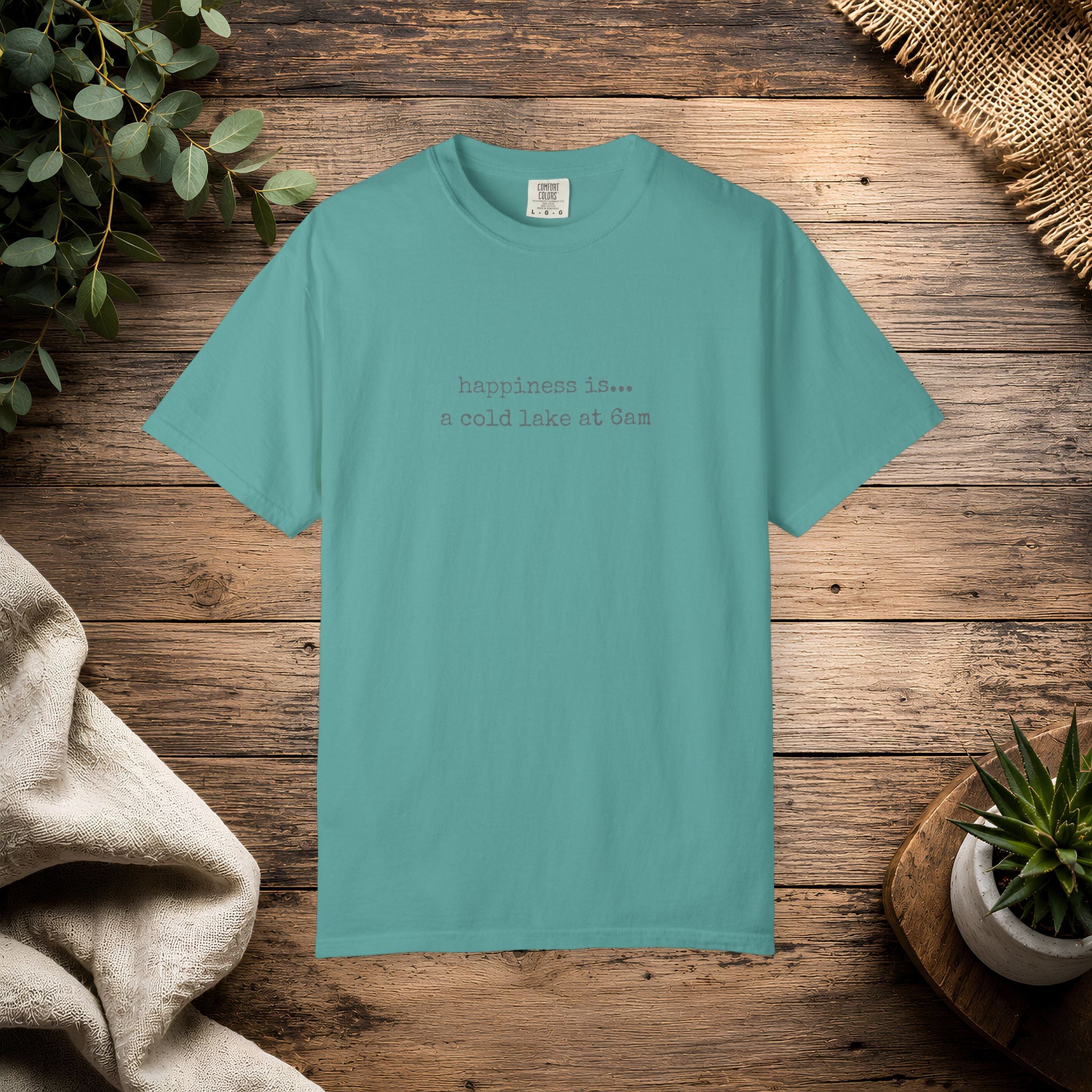 Happiness Is a Cold Lake at 6am T-shirt | Cold Water Swimming Tee