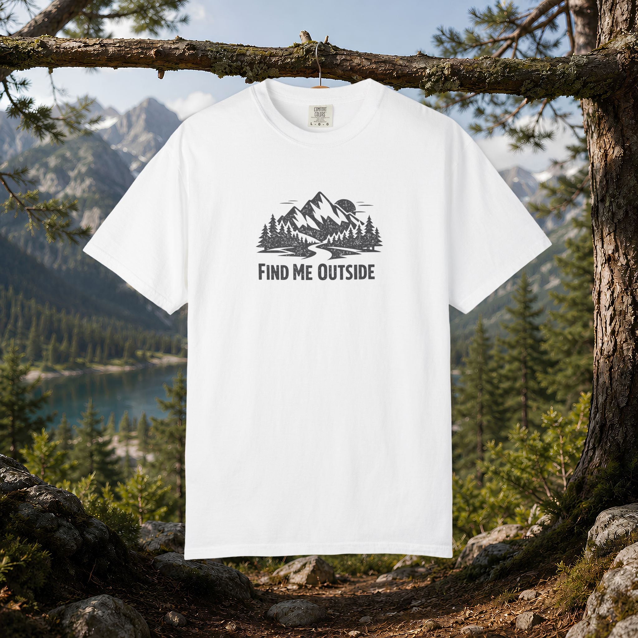 Find Me Outside Mountain T-Shirt — Outdoor Adventure Graphic Tee