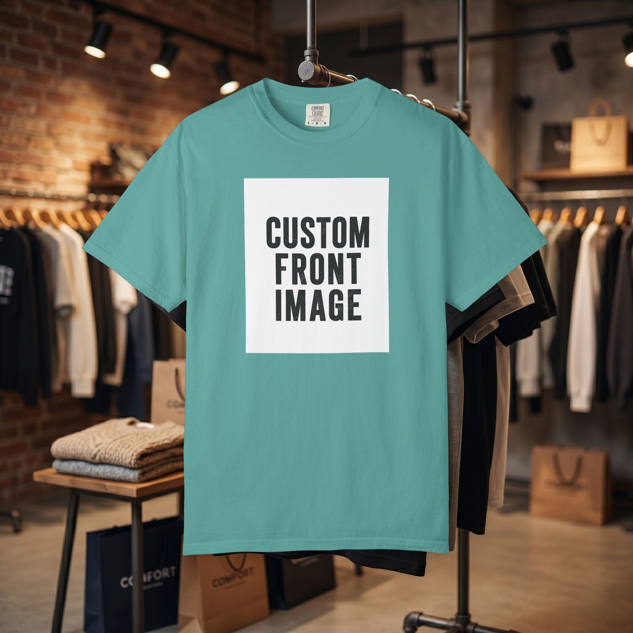 Custom Portrait Small Image Front T-Shirt - Add Your Own Image