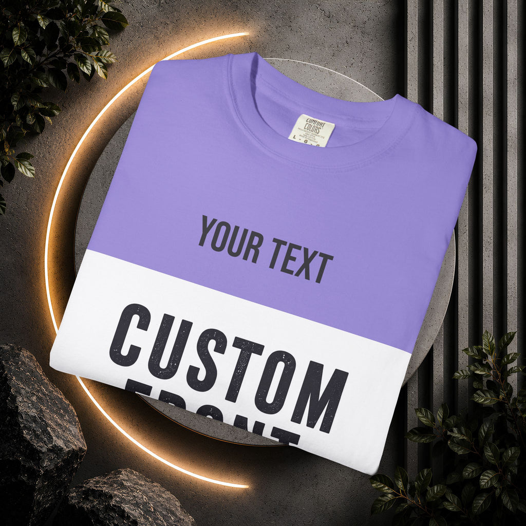 Custom Front Landscape Print T-Shirt — Personalized Text & Image Tee