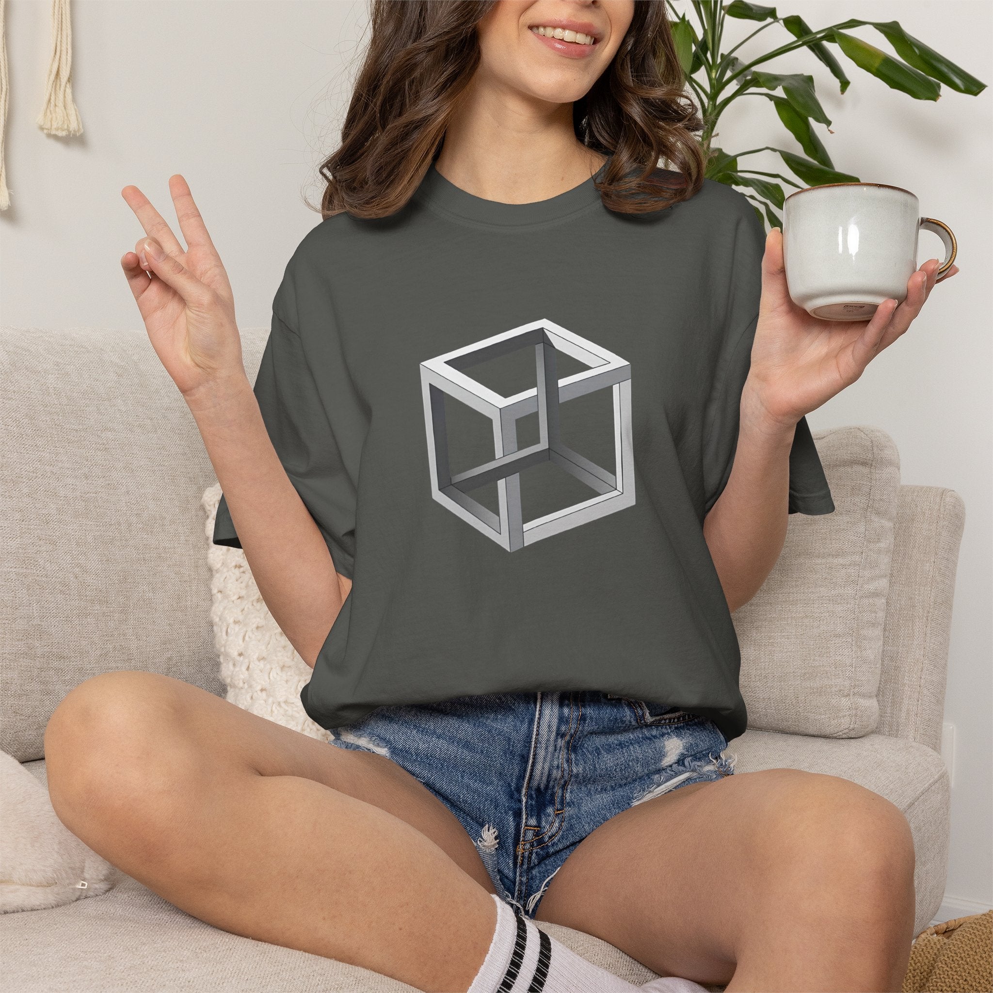 Optical Illusion Cube Depth T-Shirt