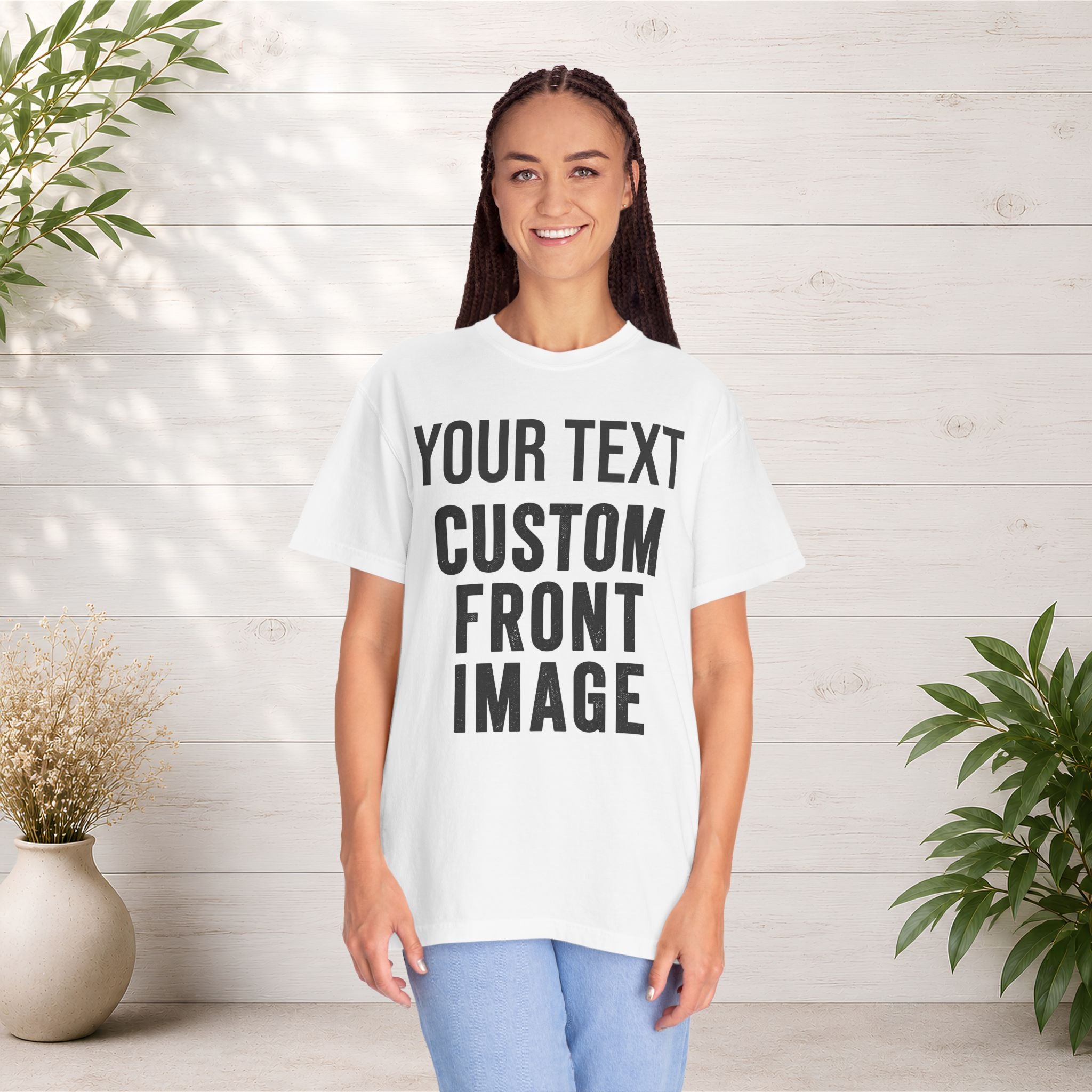 Custom Front Print T-Shirt — Personalized Text & Image Tee