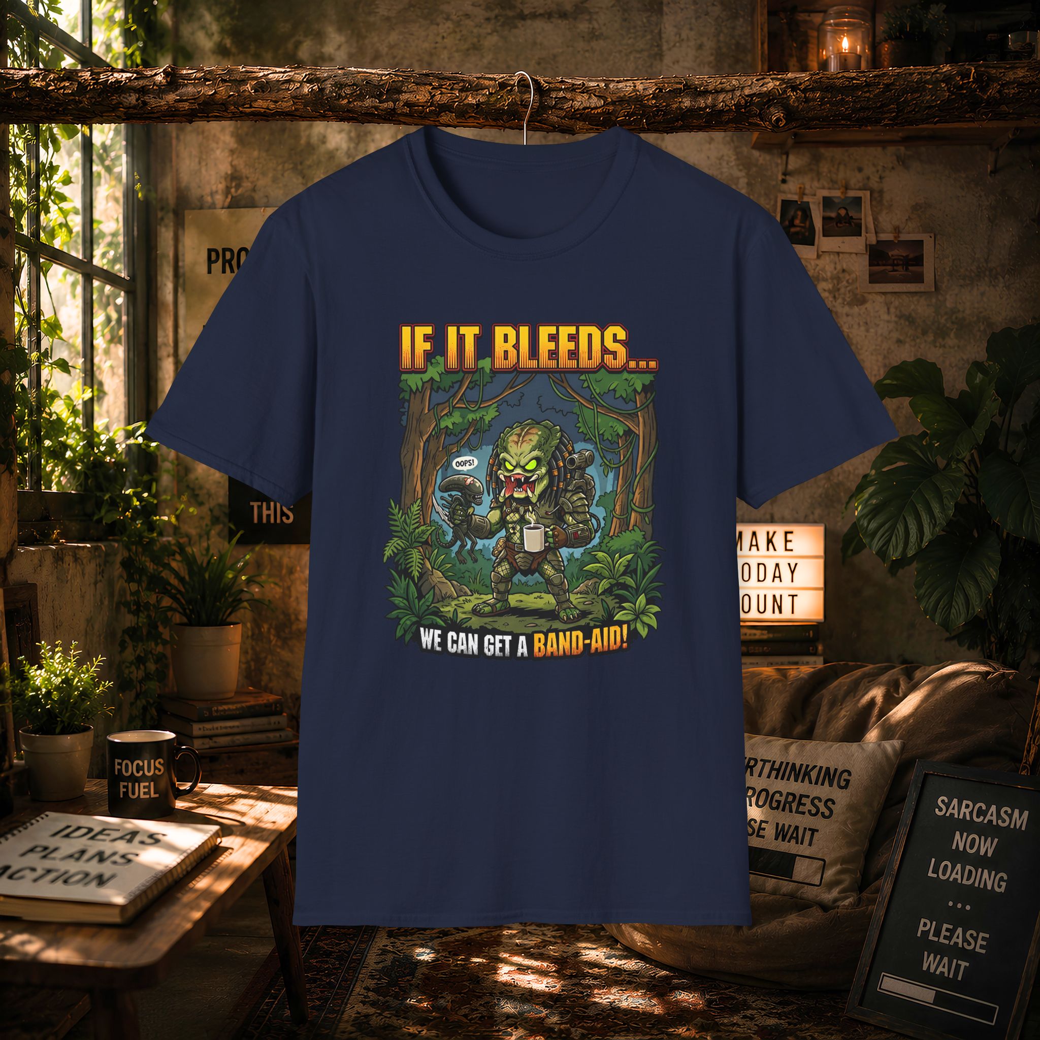 Predator "If It Bleeds" Forest Design T-Shirt | Horror Movie Character