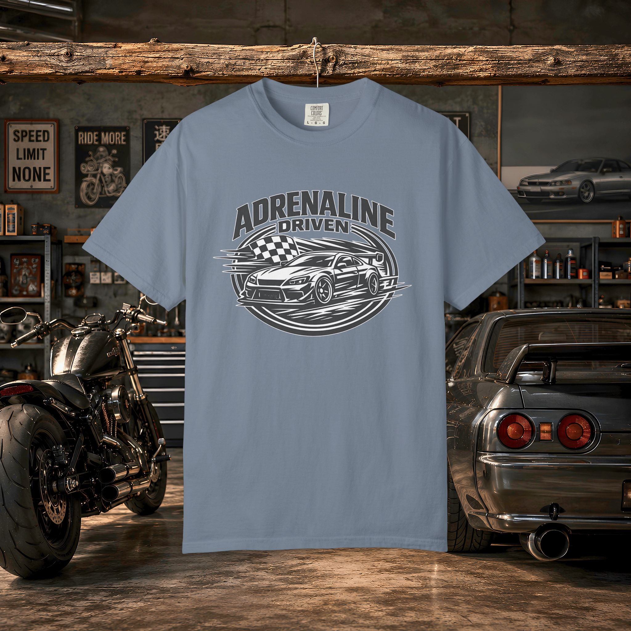 Adrenaline Driven Racing Tee — Street Race Car Graphic T-Shirt