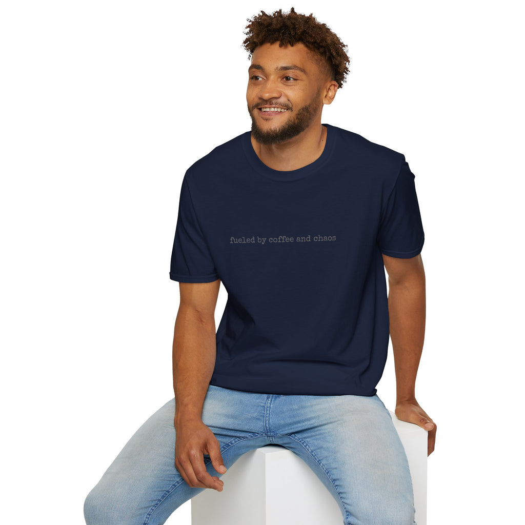 Fueled by Coffee and Chaos T-Shirt | Minimal Slogan Tee