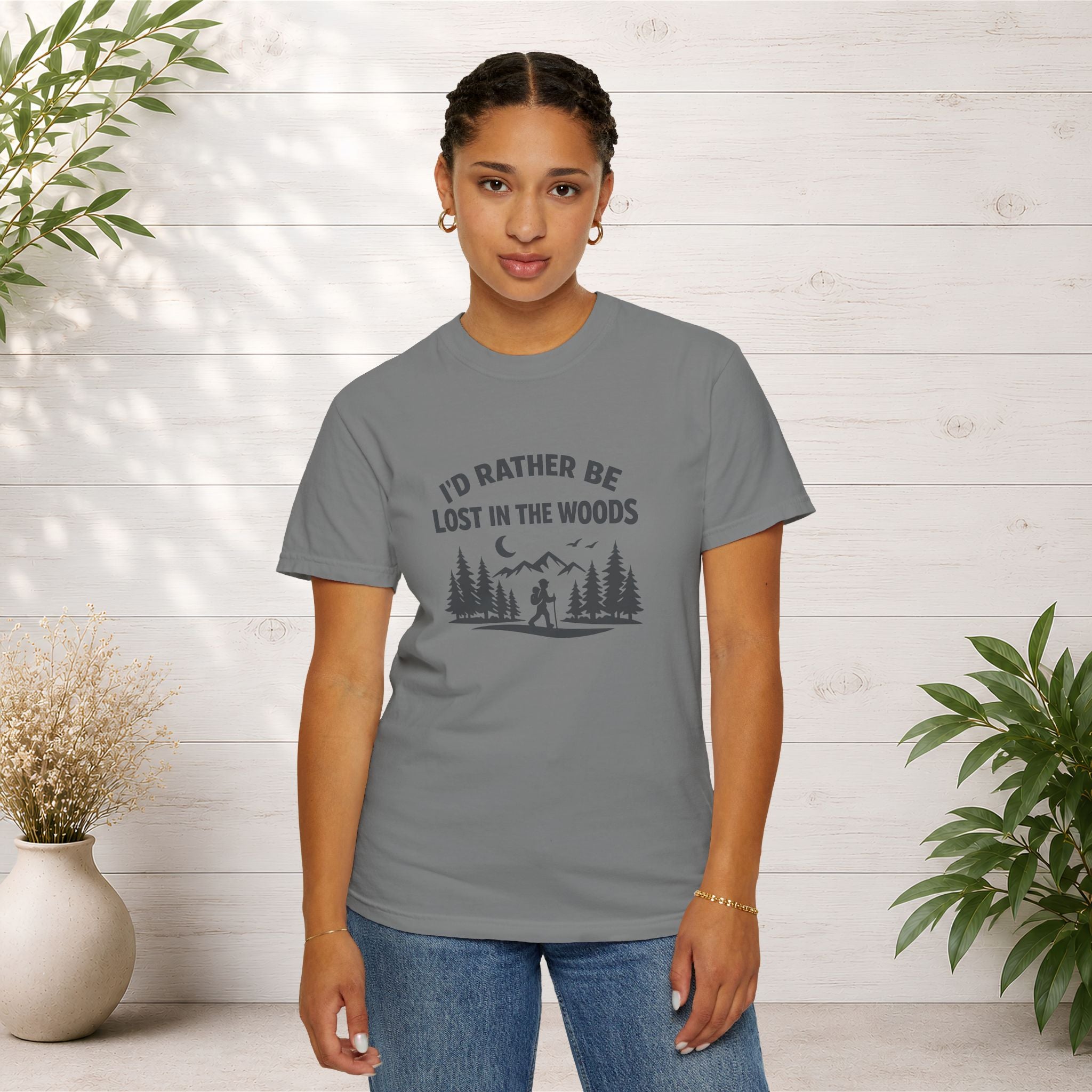 I'd Rather Be Lost In The Woods T-Shirt — Hiking Nature Graphic Tee