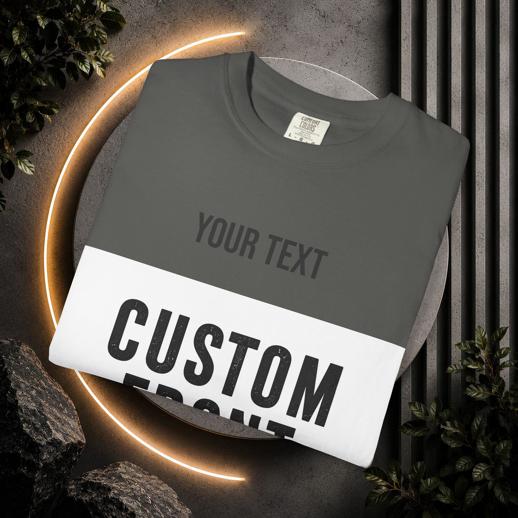 Custom Front Landscape Print T-Shirt — Personalized Text & Image Tee