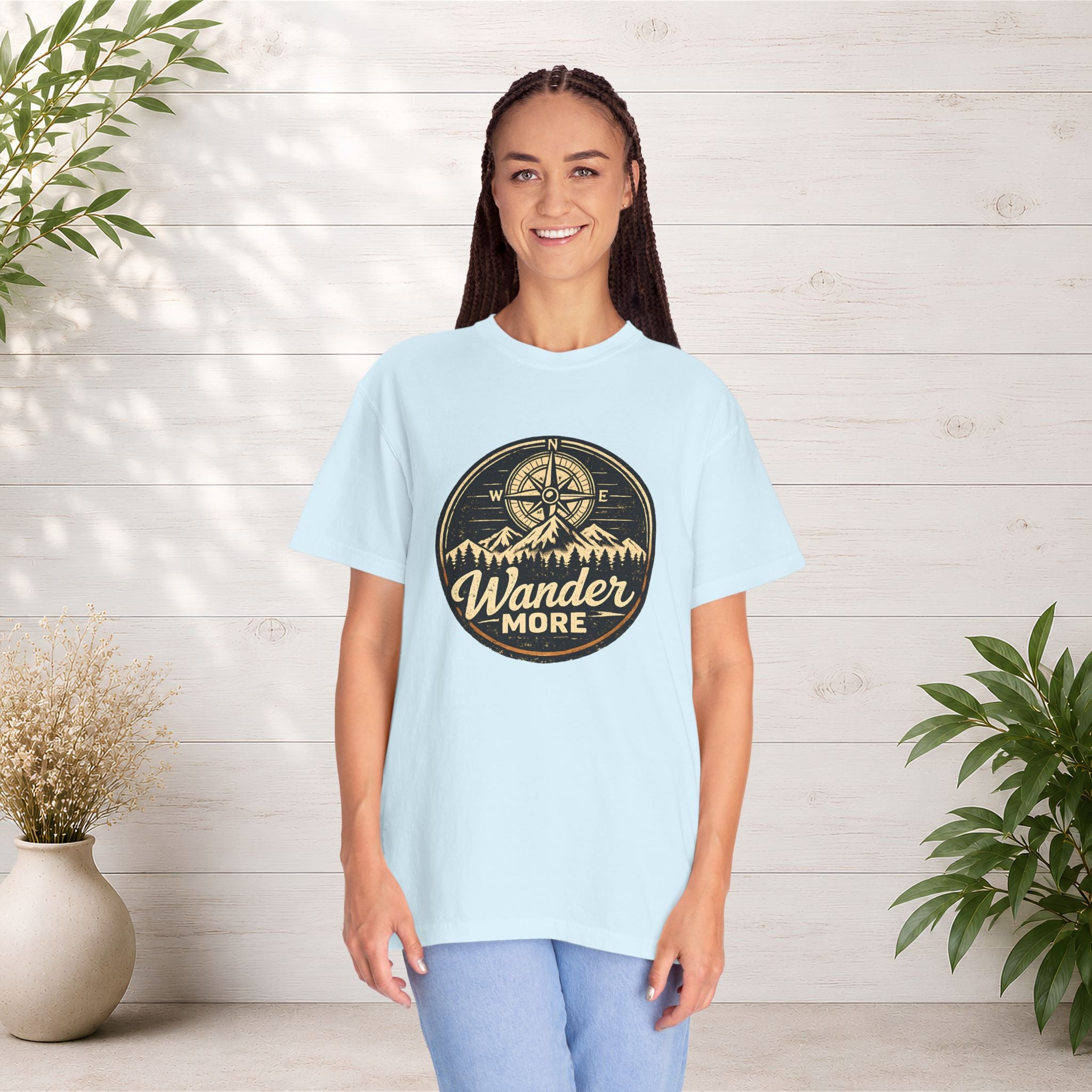 Wander More T-Shirt — Adventure Compass Graphic Tee