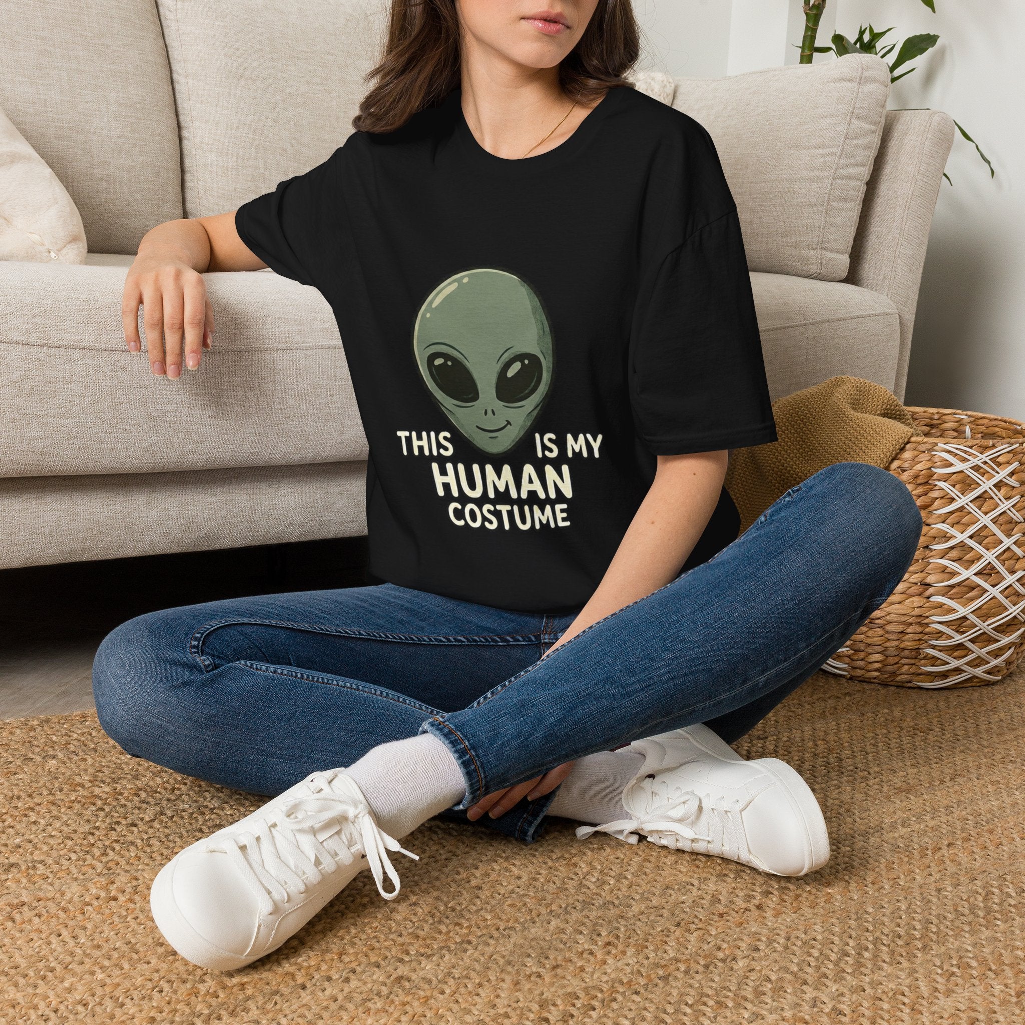 Alien Head This Is My Human Costume T-Shirt | Funny Extraterrestrial Design