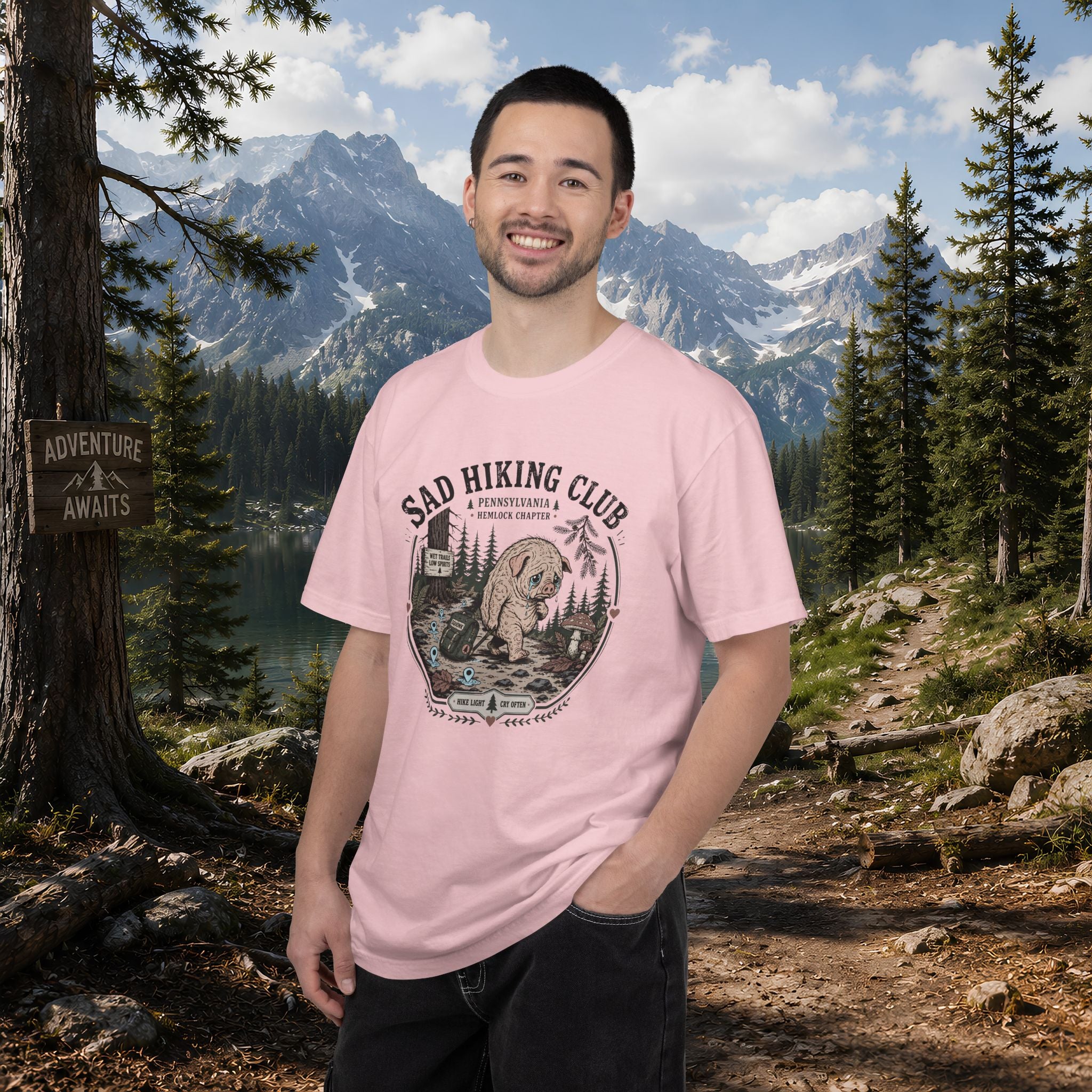 Squonk Sad Hiking Club T-Shirt — Vintage Mountain Camping Tee