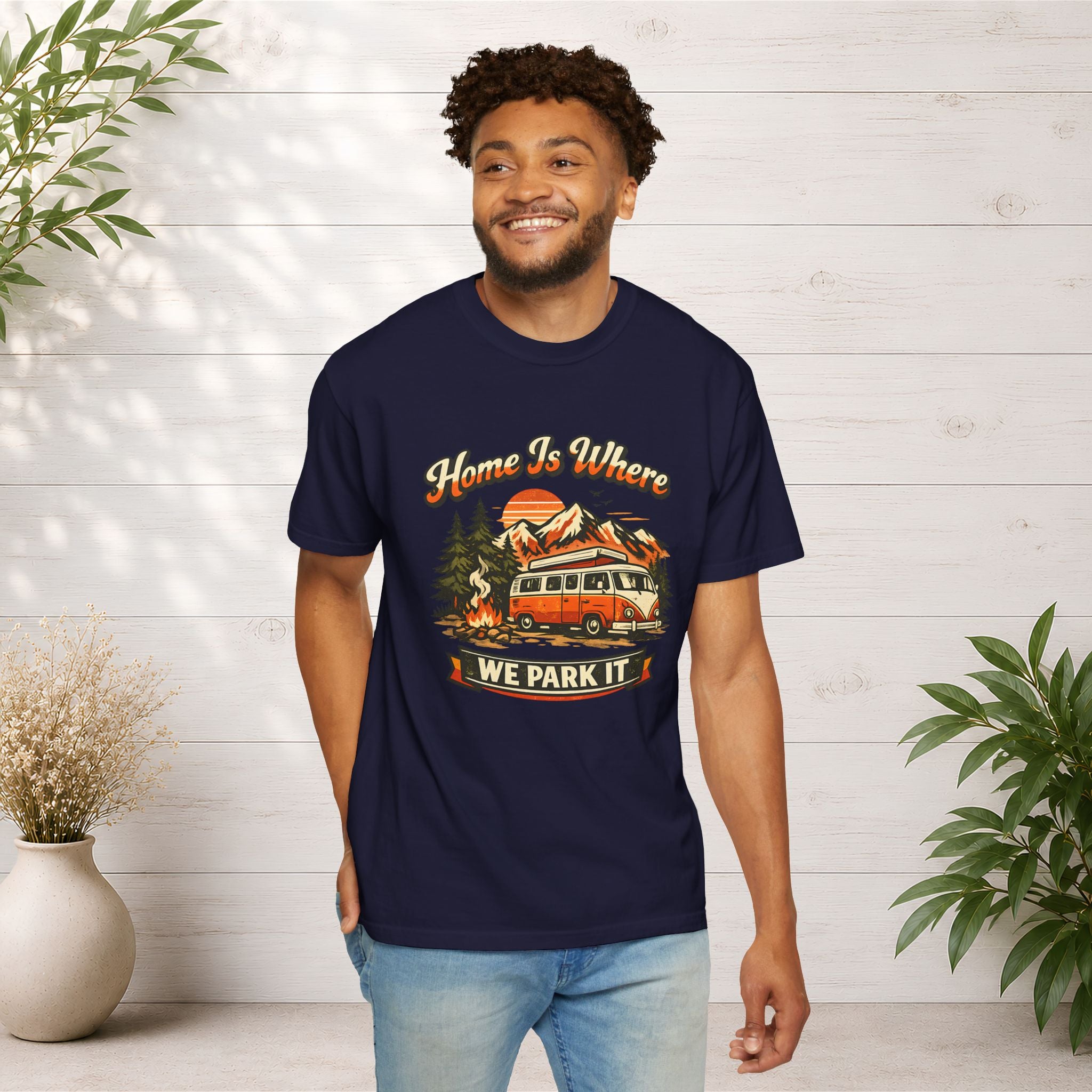 "Home Is Where We Park It" Camper Van Graphic Tee