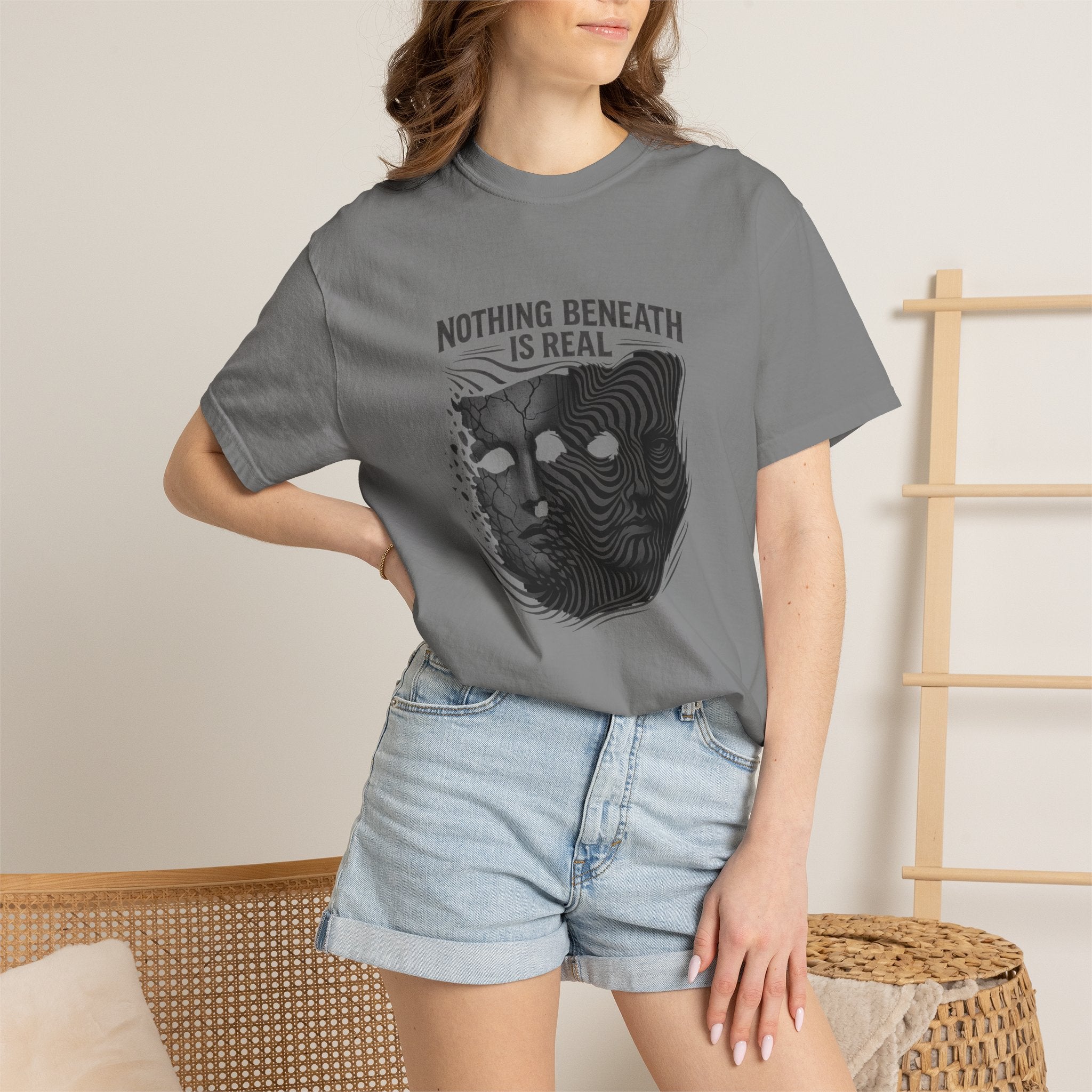 “Nothing Beneath Is Real” Surreal Graphic T-Shirt