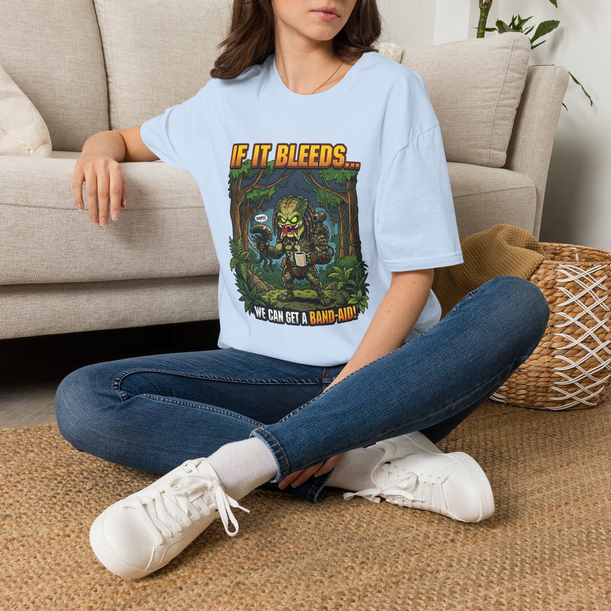Predator "If It Bleeds" Forest Design T-Shirt | Horror Movie Character