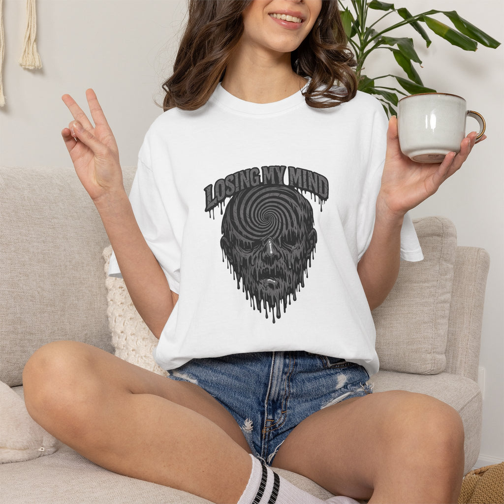 Losing My Mind Skull Tee — Psychedelic Spiral Graphic T-Shirt