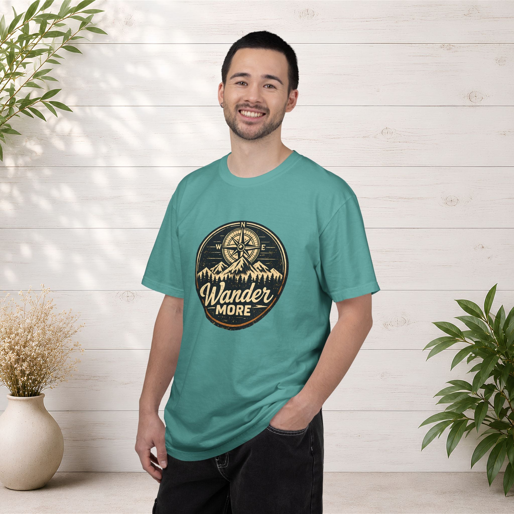 Wander More T-Shirt — Adventure Compass Graphic Tee