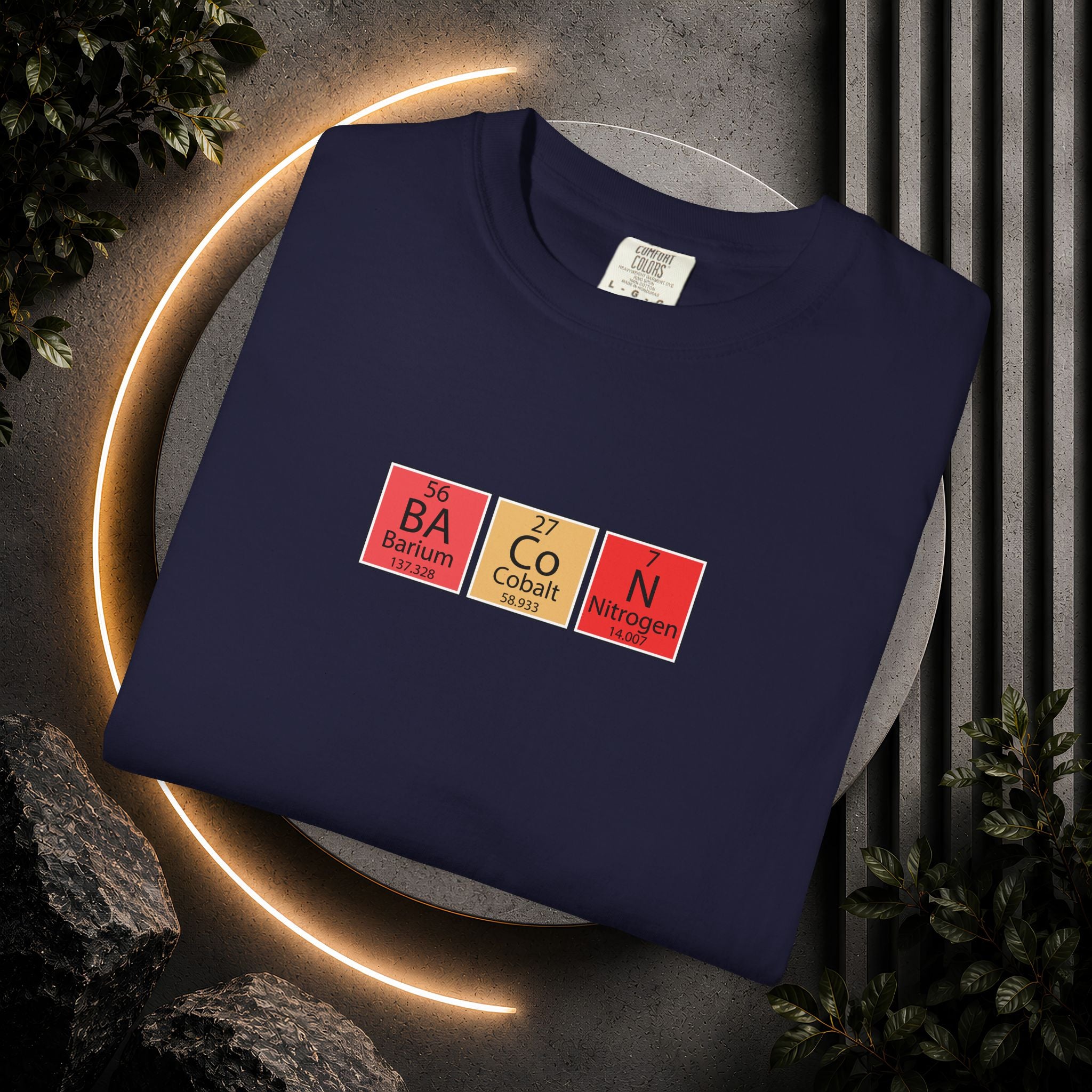 Bacon Chemistry T-Shirt — Periodic Table Style Food Graphic Tee