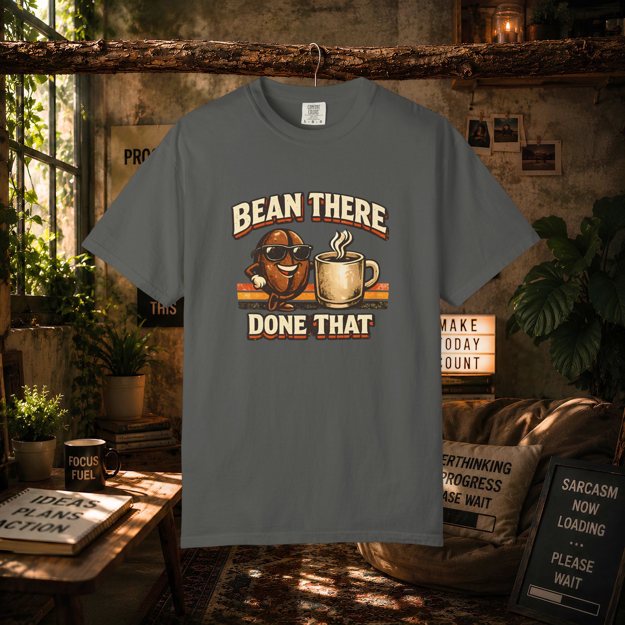 Coffee T-Shirt — "Bean There Done That" Retro Coffee Shirt