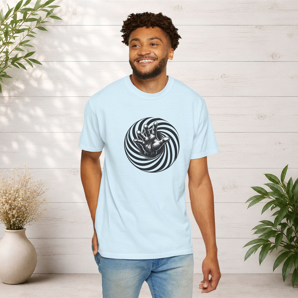 Optical Spiral Hand Graphic T-Shirt