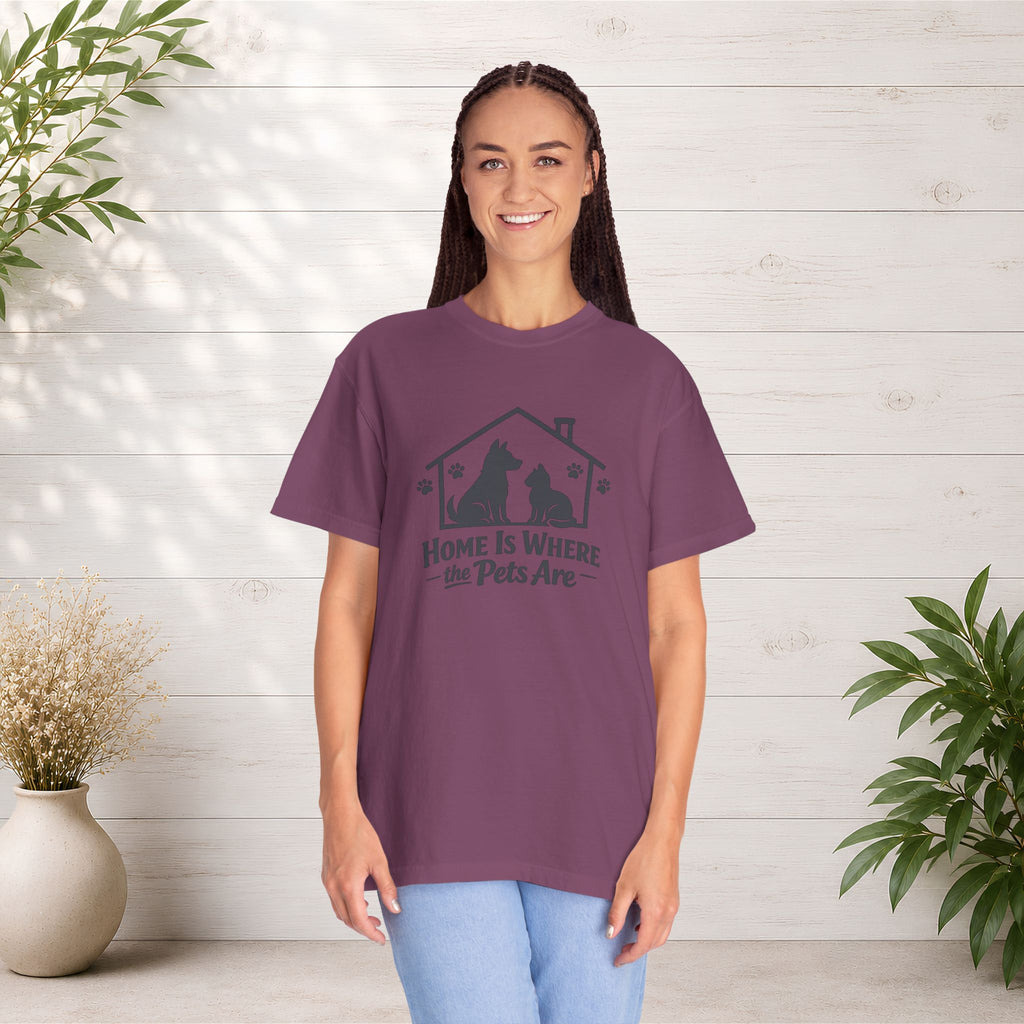 Pet Lover T-Shirt — "Home Is Where the Pets Are" Graphic Tee