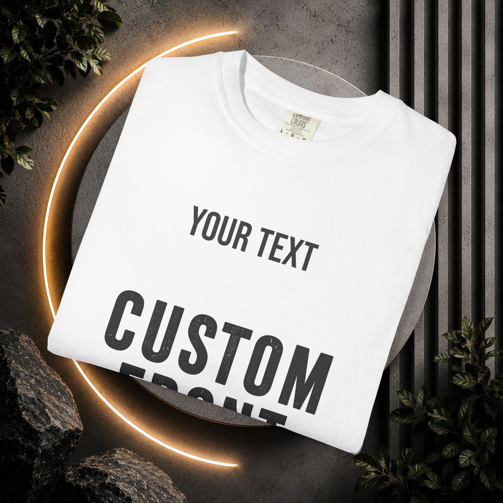 Custom Front Landscape Print T-Shirt — Personalized Text & Image Tee