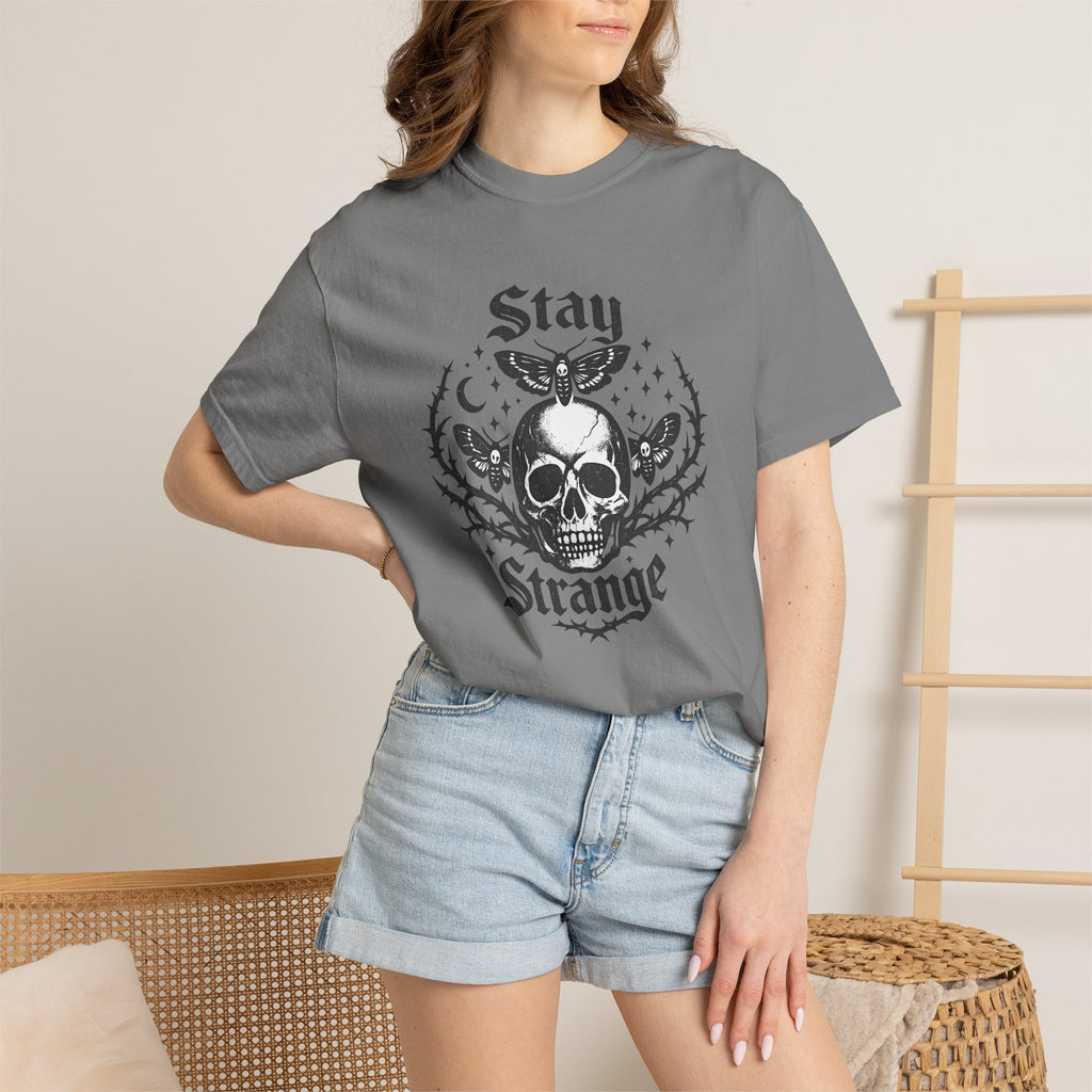 Stay Strange Skull T-Shirt — Gothic Skull Graphic Tee
