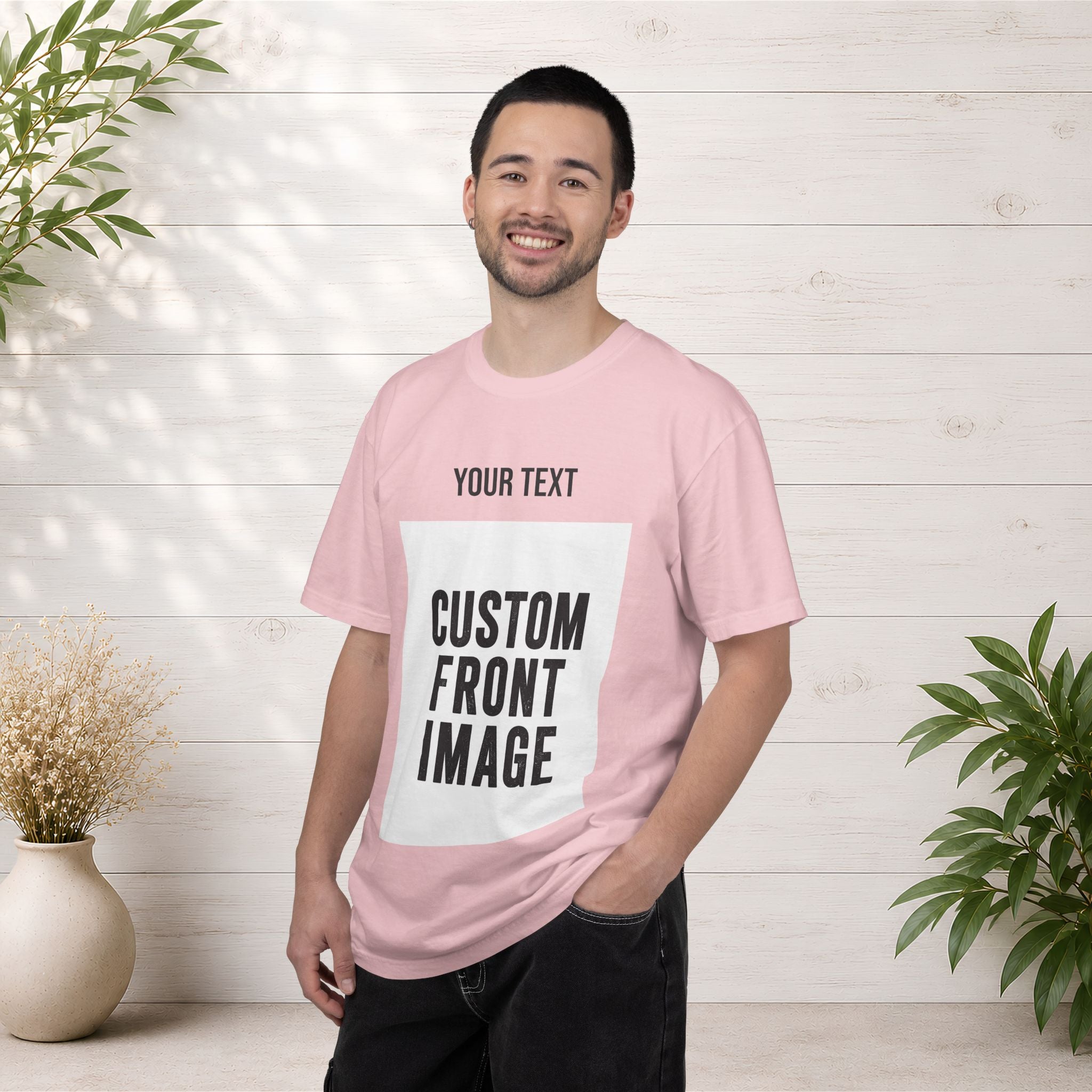 Custom Front Portrait Print T-Shirt — Personalized Text & Image Tee