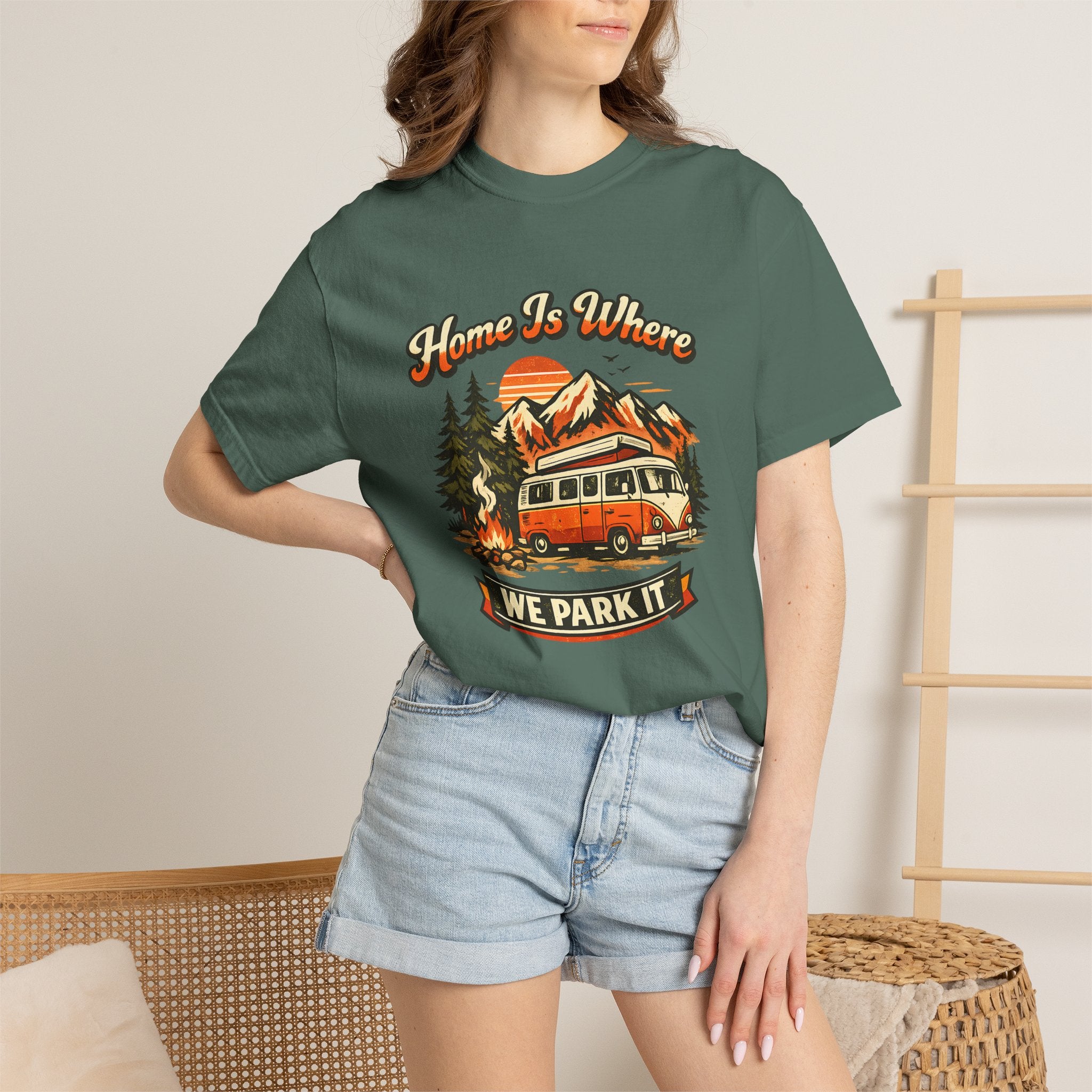 "Home Is Where We Park It" Camper Van Graphic Tee