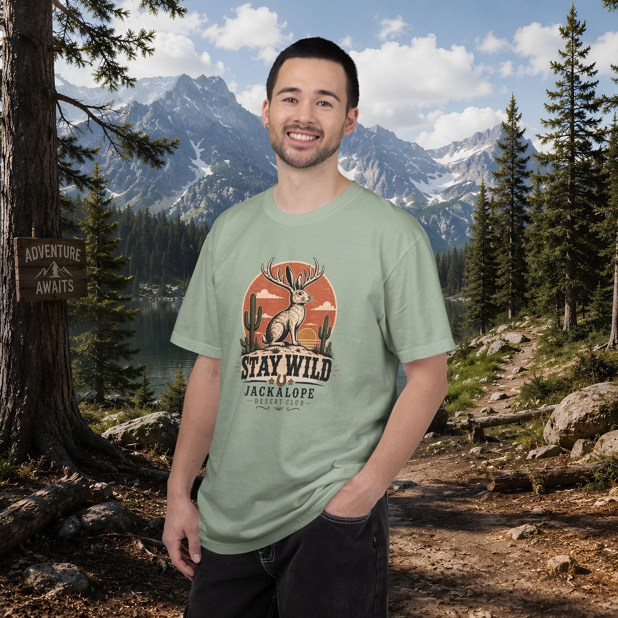 Stay Wild Jackalope T-Shirt — Vintage Desert Adventure Tee