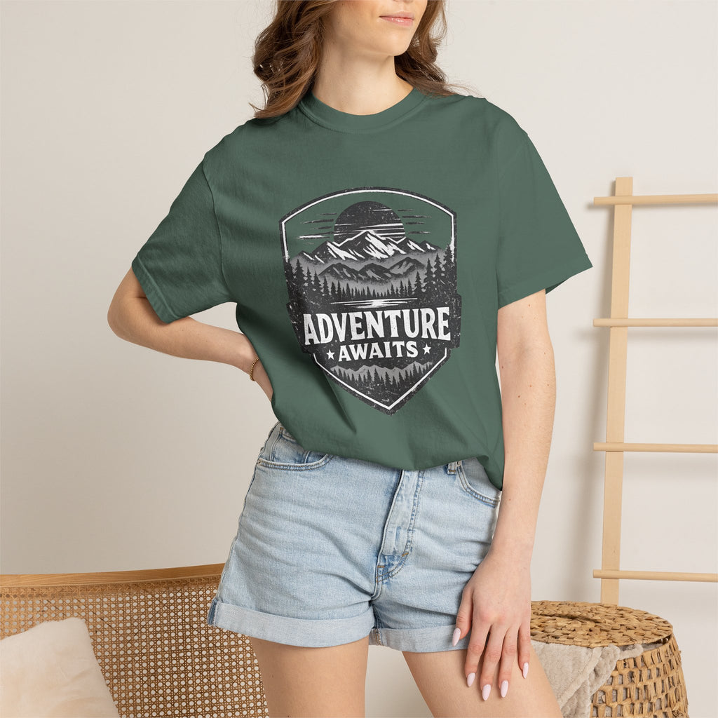 Adventure Awaits T-Shirt — Mountain Hiking Outdoors Tee