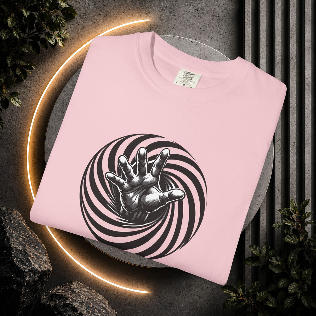 Optical Spiral Hand Graphic T-Shirt