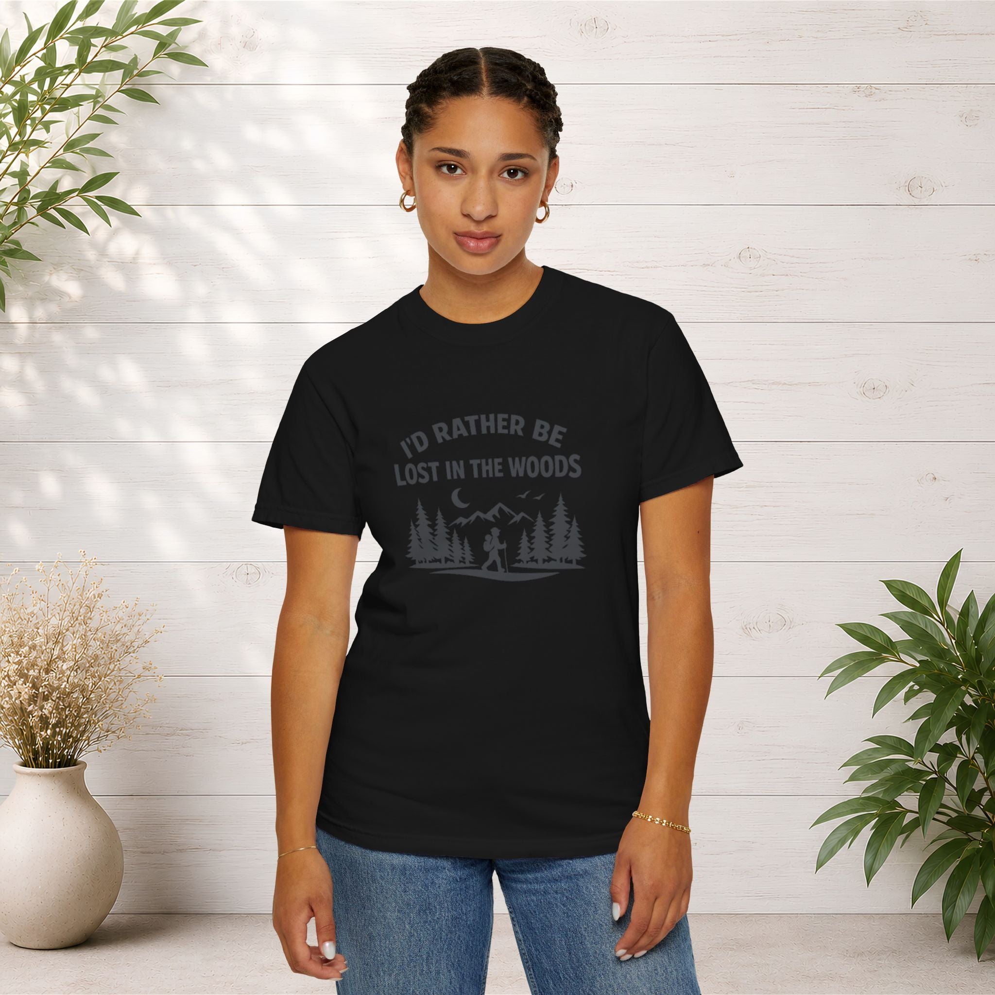 I'd Rather Be Lost In The Woods T-Shirt — Hiking Nature Graphic Tee