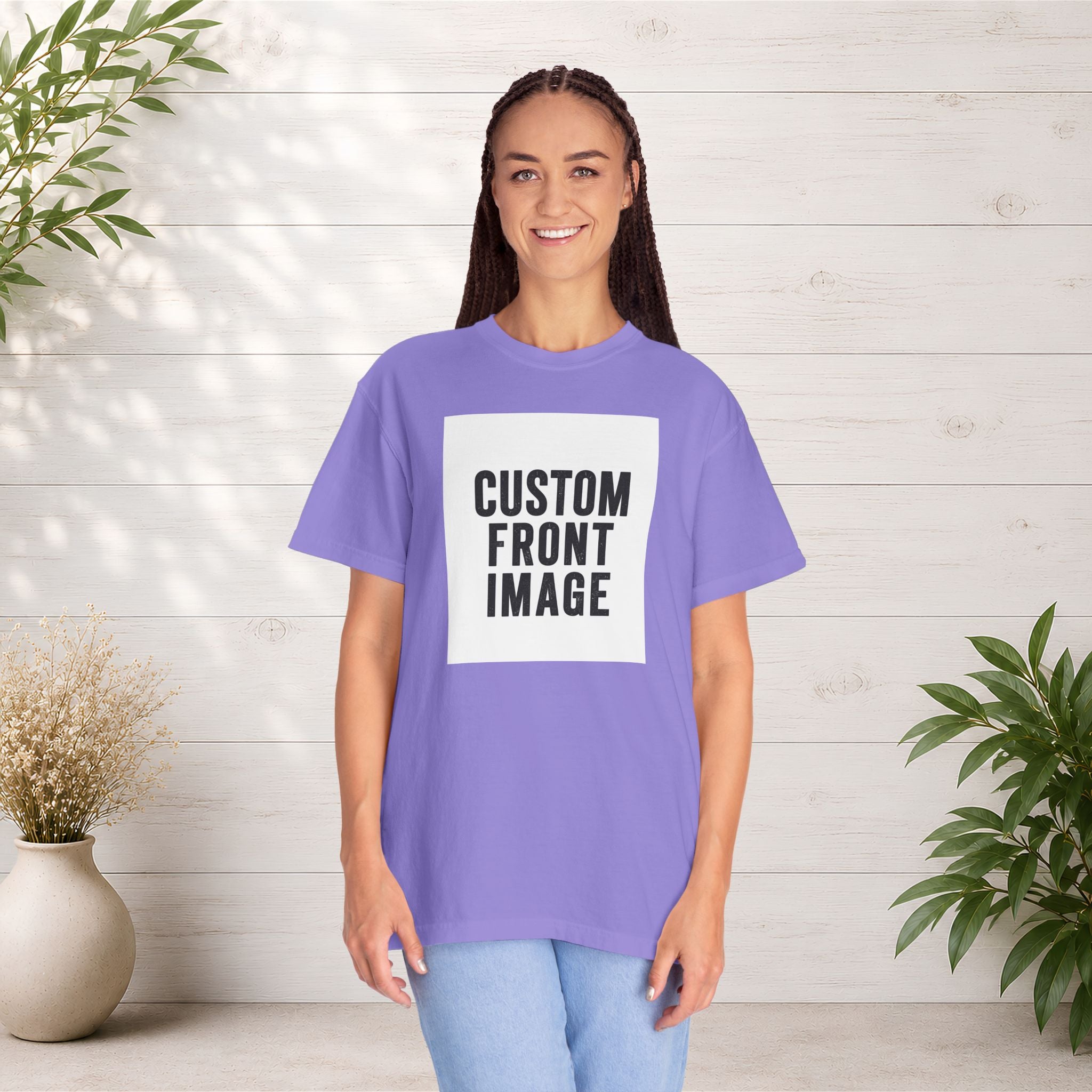 Custom Portrait Small Image Front T-Shirt - Add Your Own Image