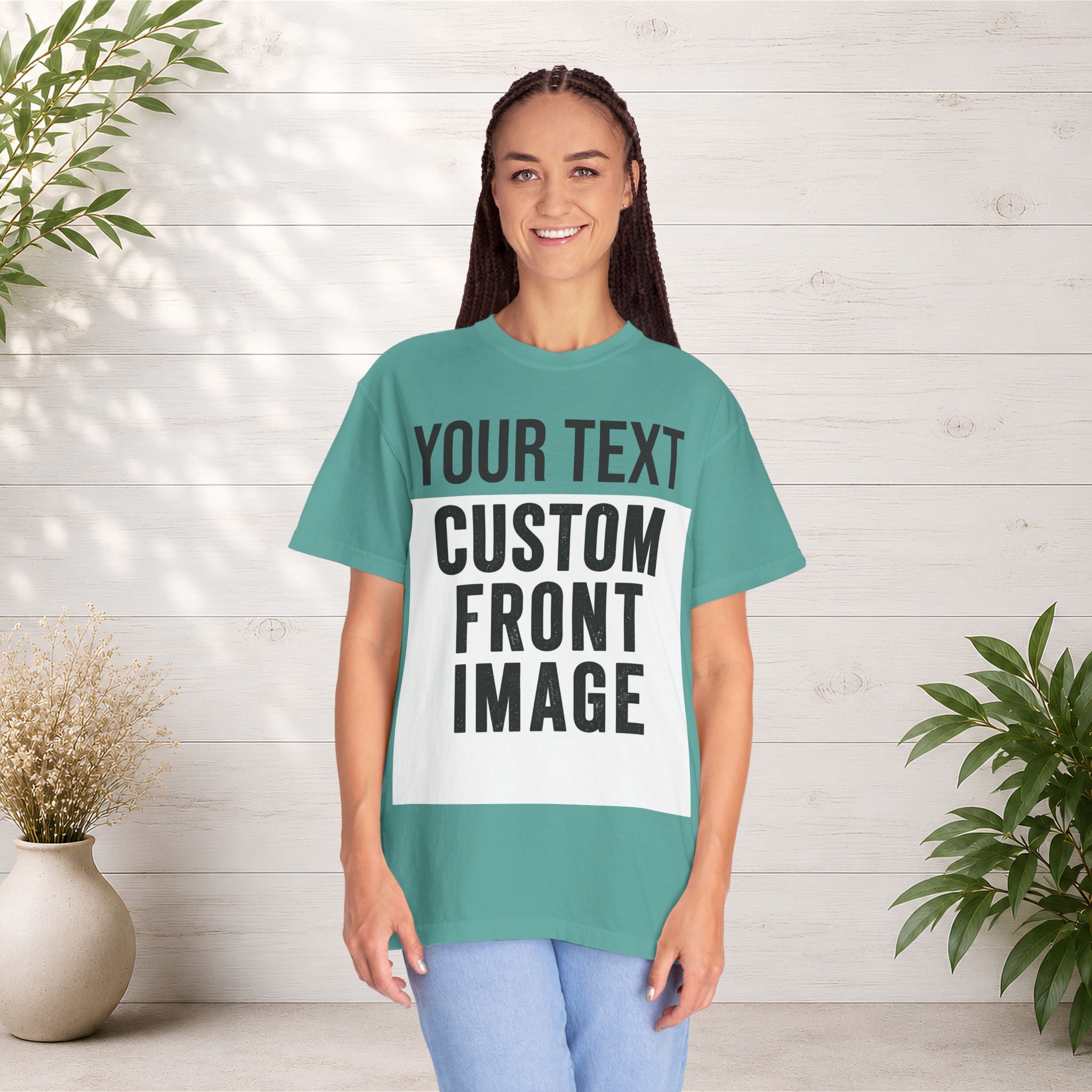 Custom Front Print T-Shirt — Personalized Text & Image Tee