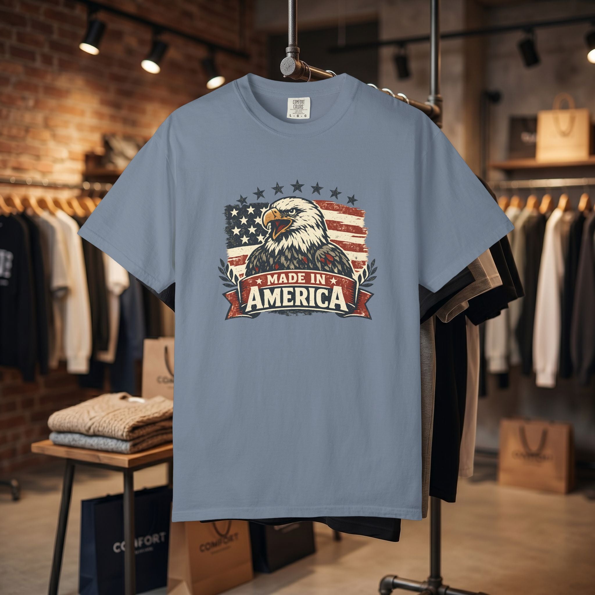 Made in America Eagle T-Shirt — Patriotic USA Flag Graphic Tee