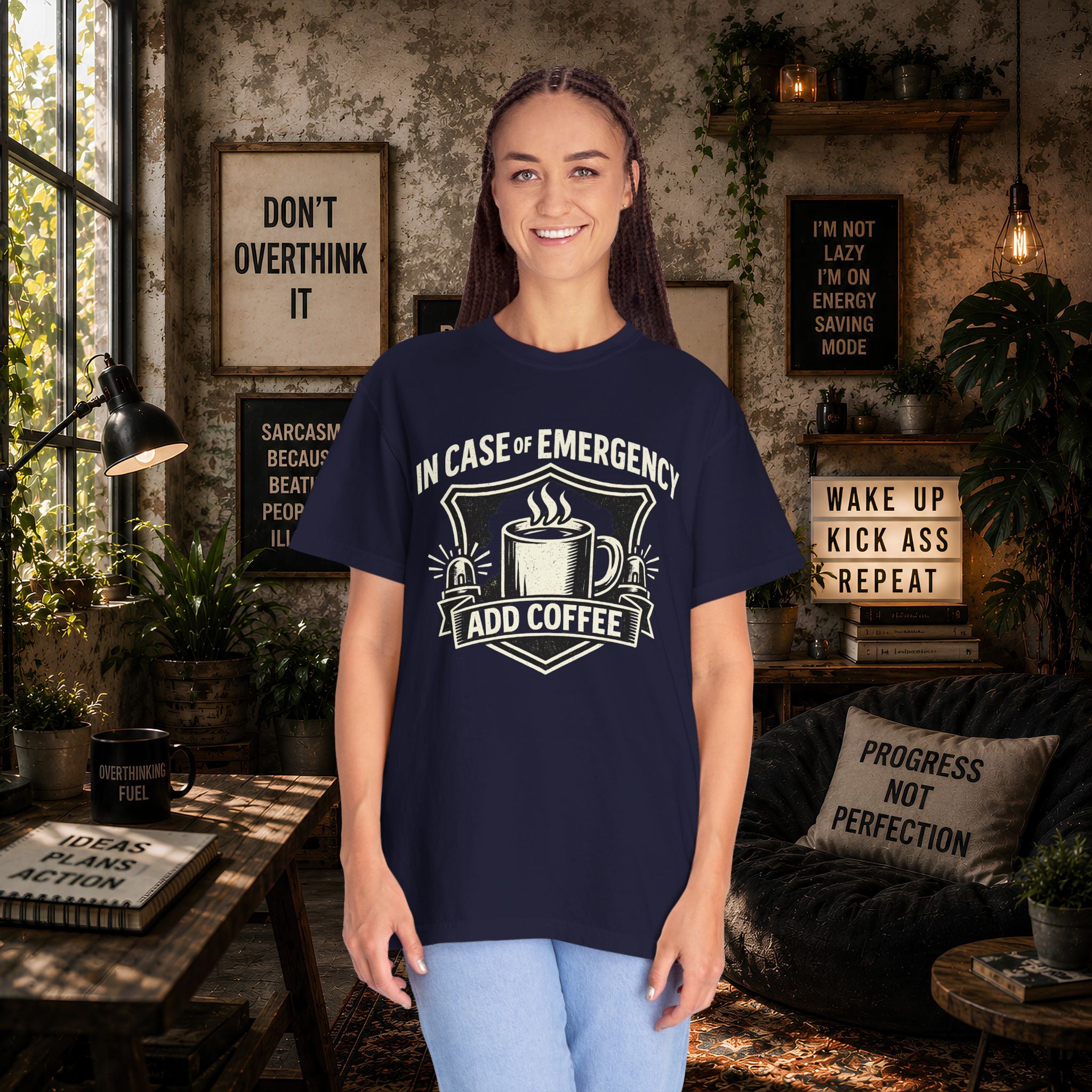 Coffee Emergency T-Shirt — "In Case of Emergency Add Coffee" Graphic Tee