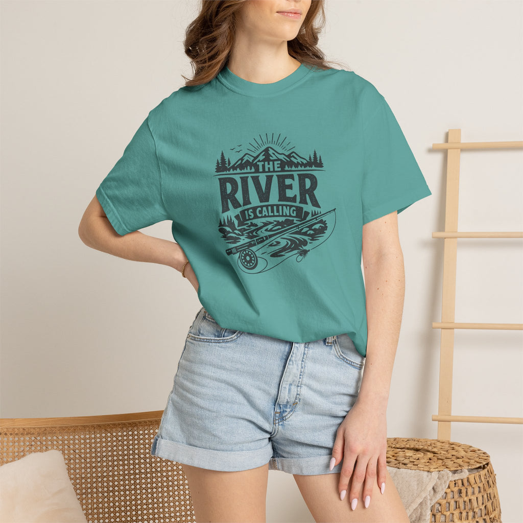 The River Is Calling T-Shirt — Rustic Fishing & Kayak Outdoor Tee