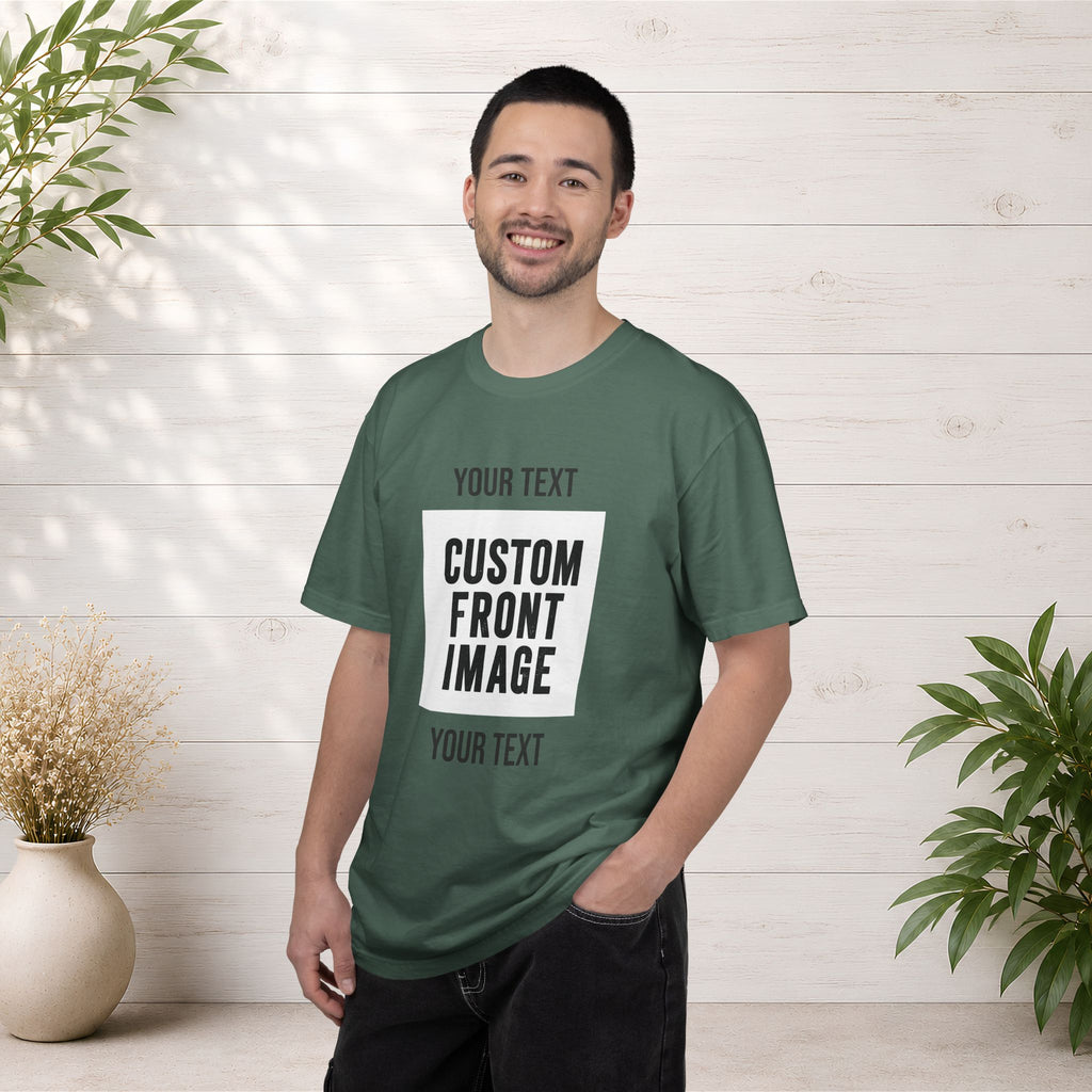 Custom Front Square Print T-Shirt — Personalized Text & Image Tee