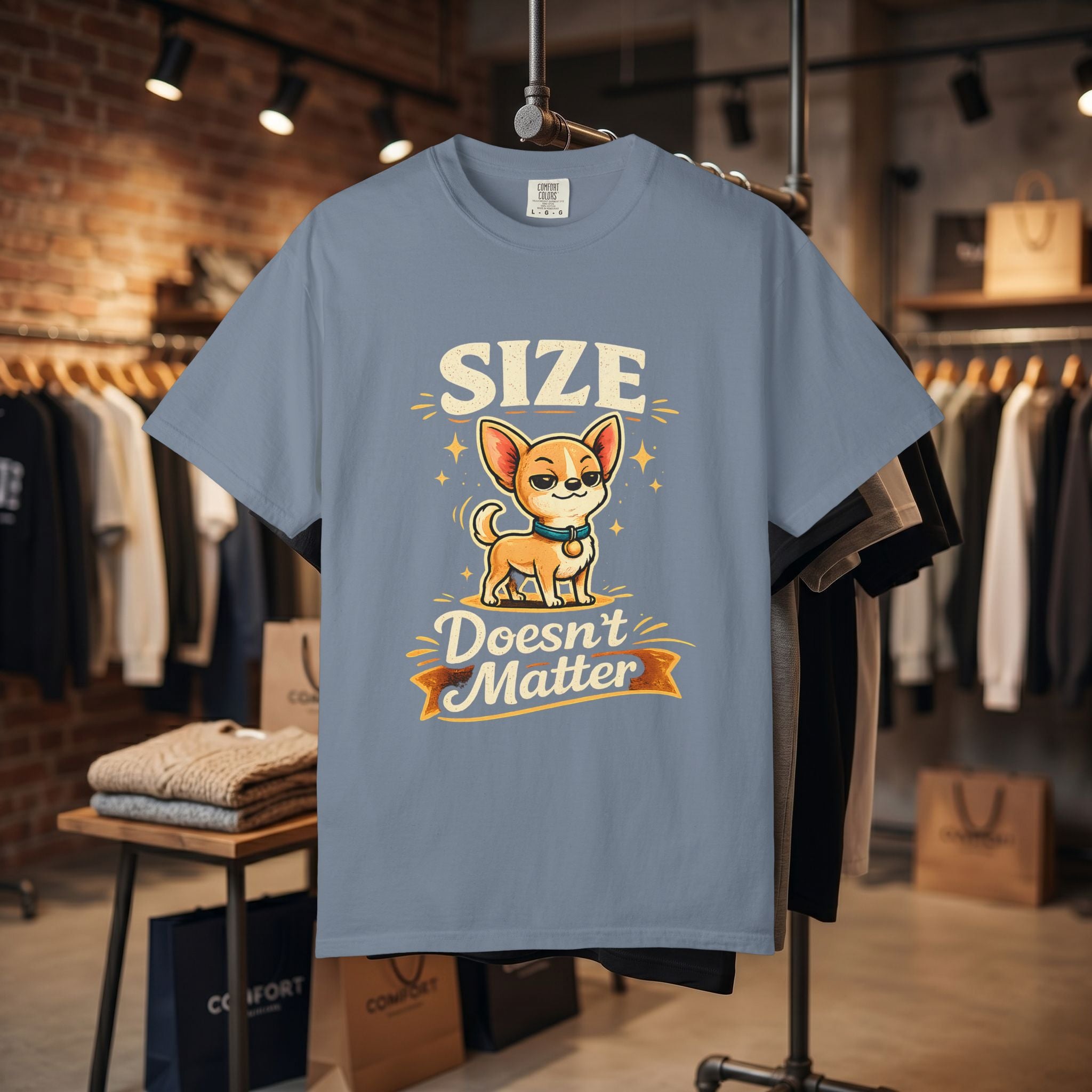 Size Doesnt Matter Chihuahua T-Shirt | Cute Dog Graphic Tee