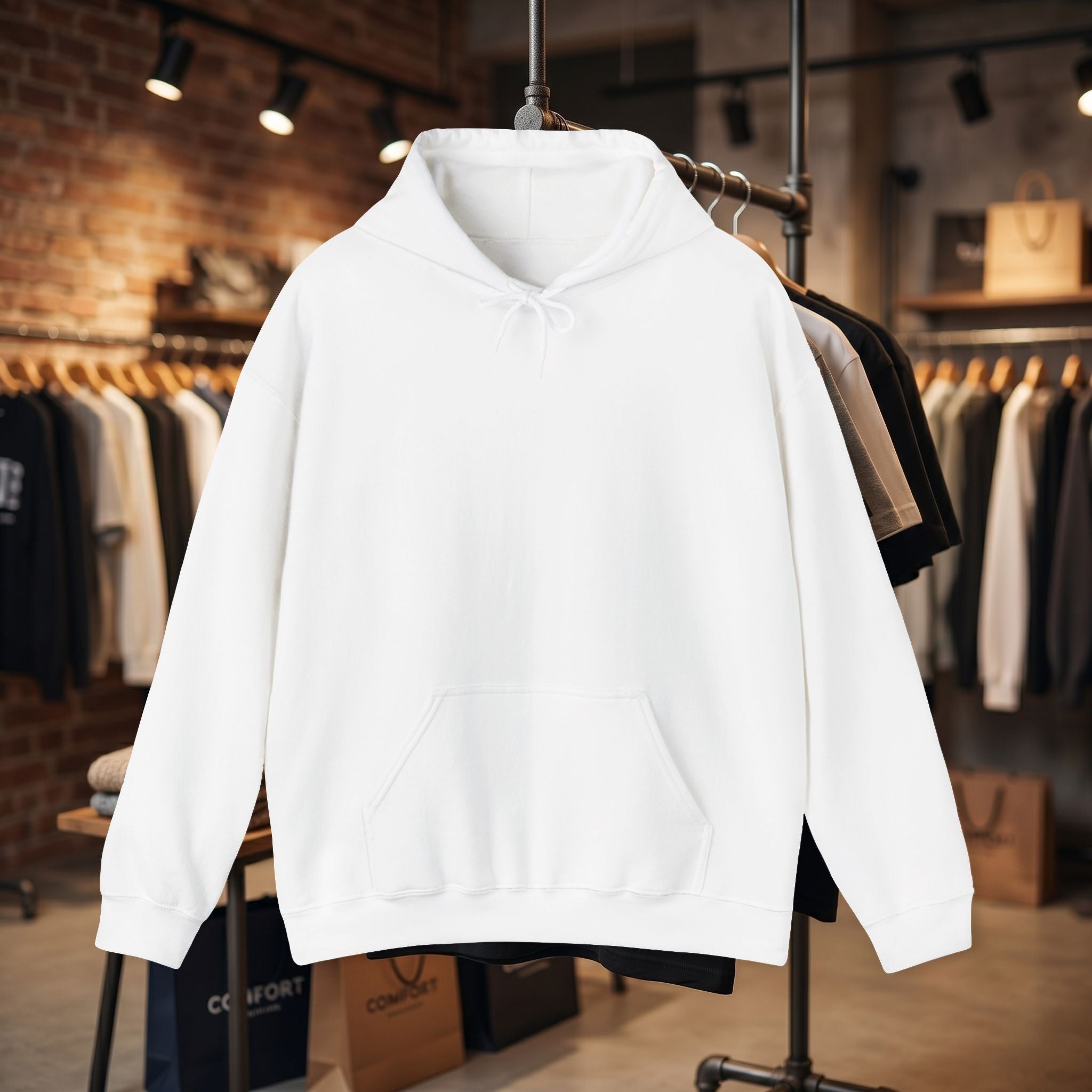 Custom Back Image Hoodie — Personalized White Pullover Hooded Sweatshirt