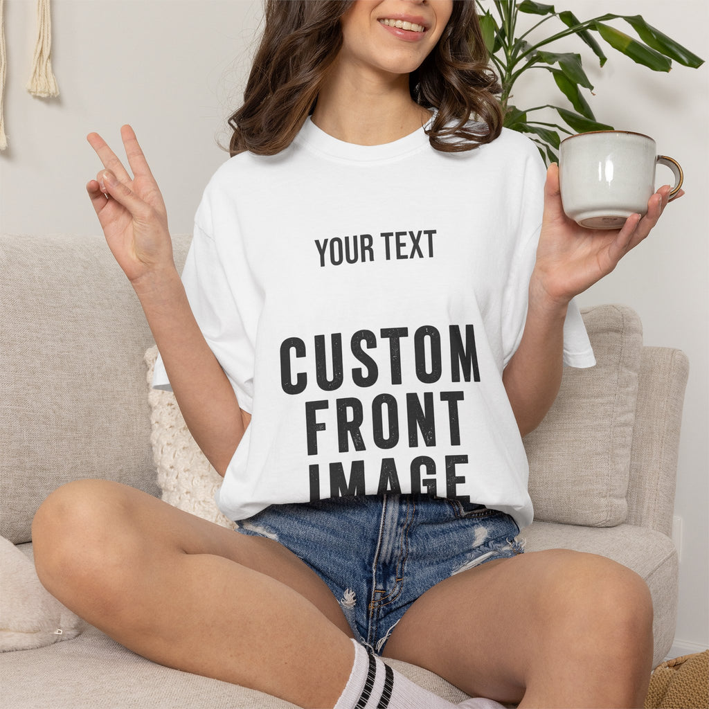 Custom Front Landscape Print T-Shirt — Personalized Text & Image Tee