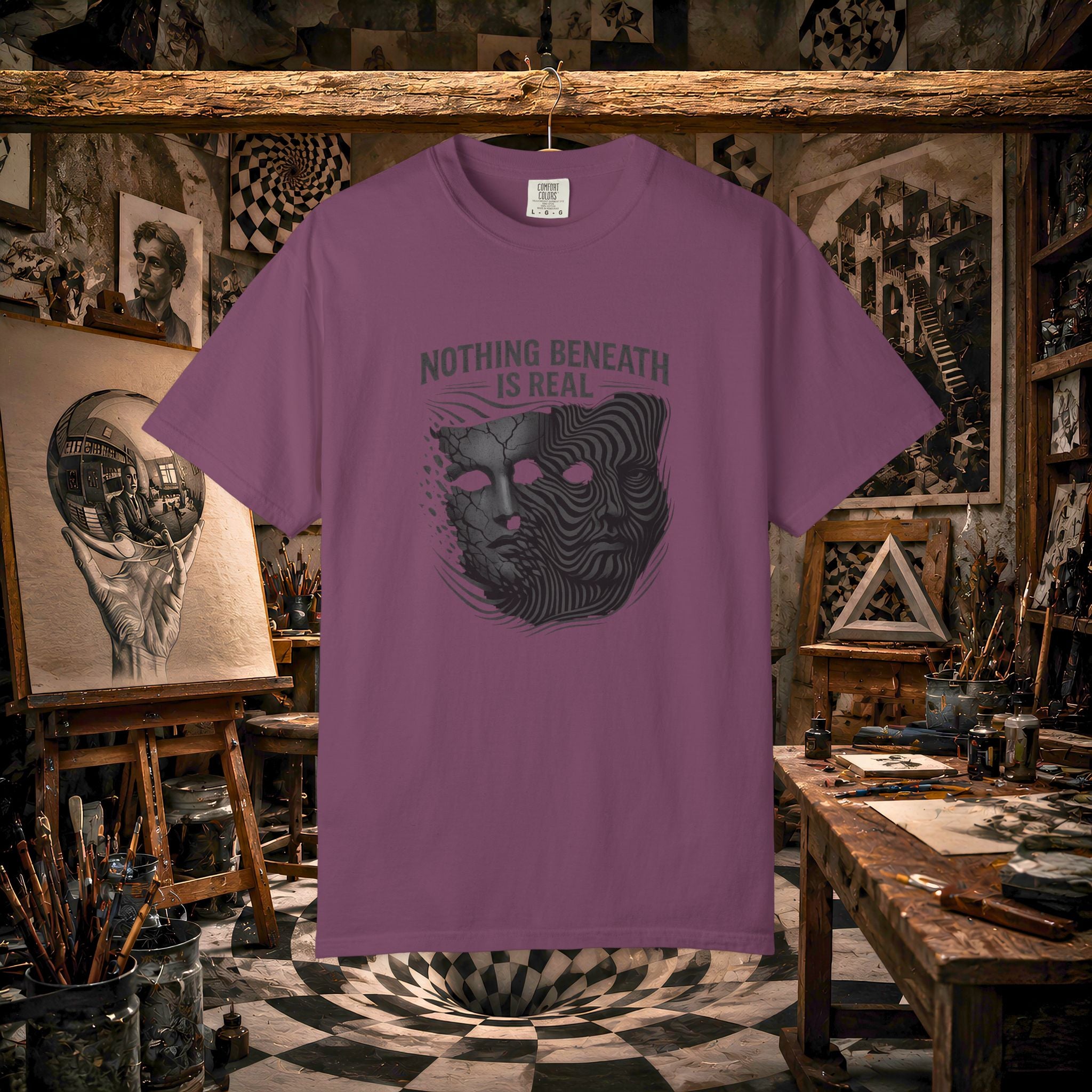 “Nothing Beneath Is Real” Surreal Graphic T-Shirt