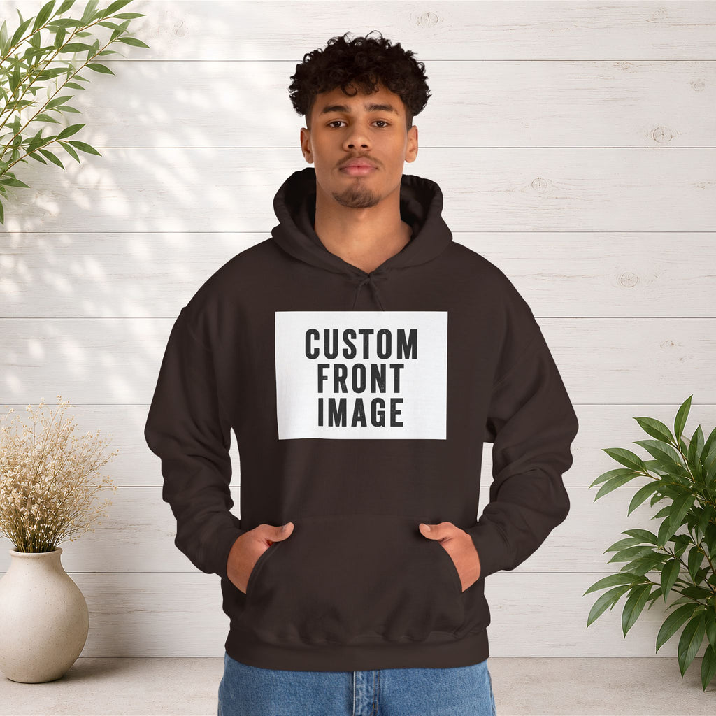 Custom Front Image Hoodie — Personalized White Pullover Hooded Sweatshirt