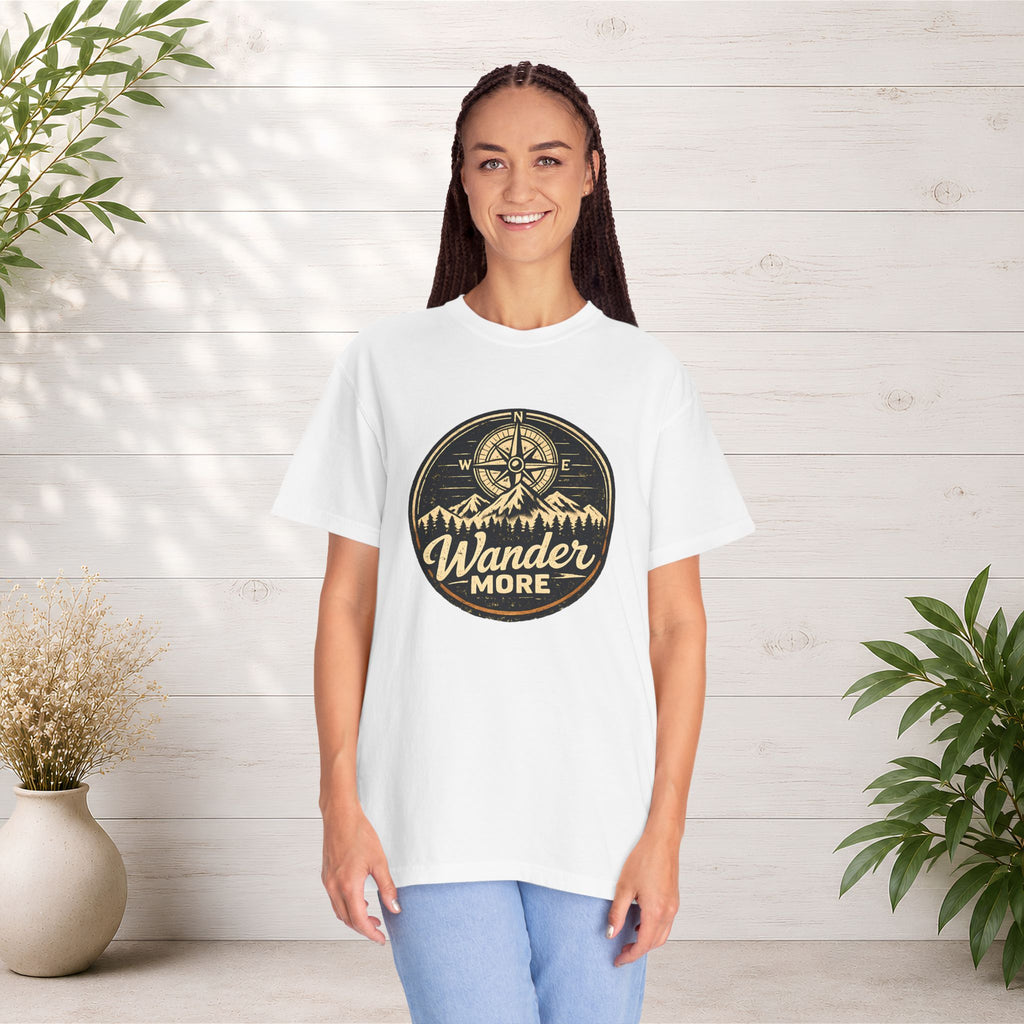 Wander More T-Shirt — Adventure Compass Graphic Tee