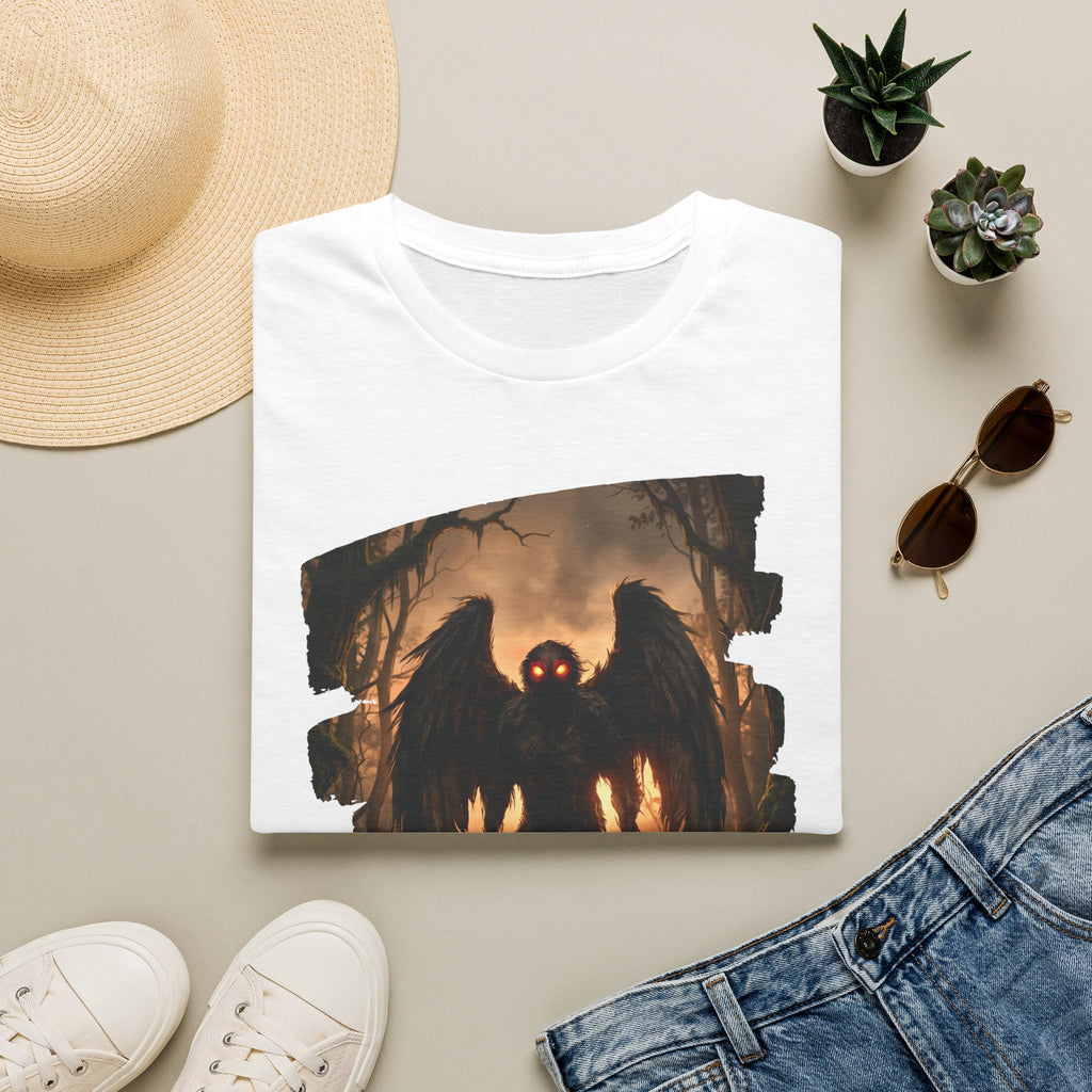 Mothman Cryptid Illustration T-Shirt | Dark Horror Graphic