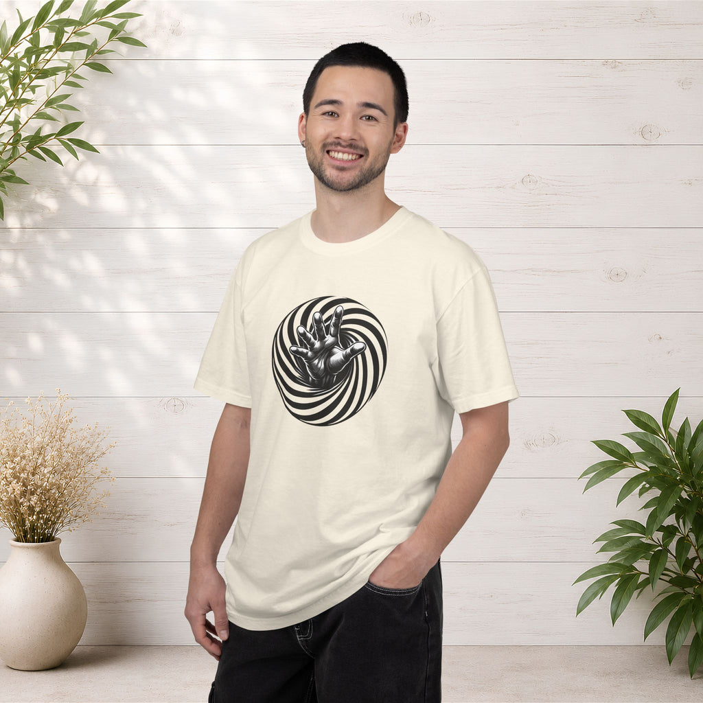 Optical Spiral Hand Graphic T-Shirt