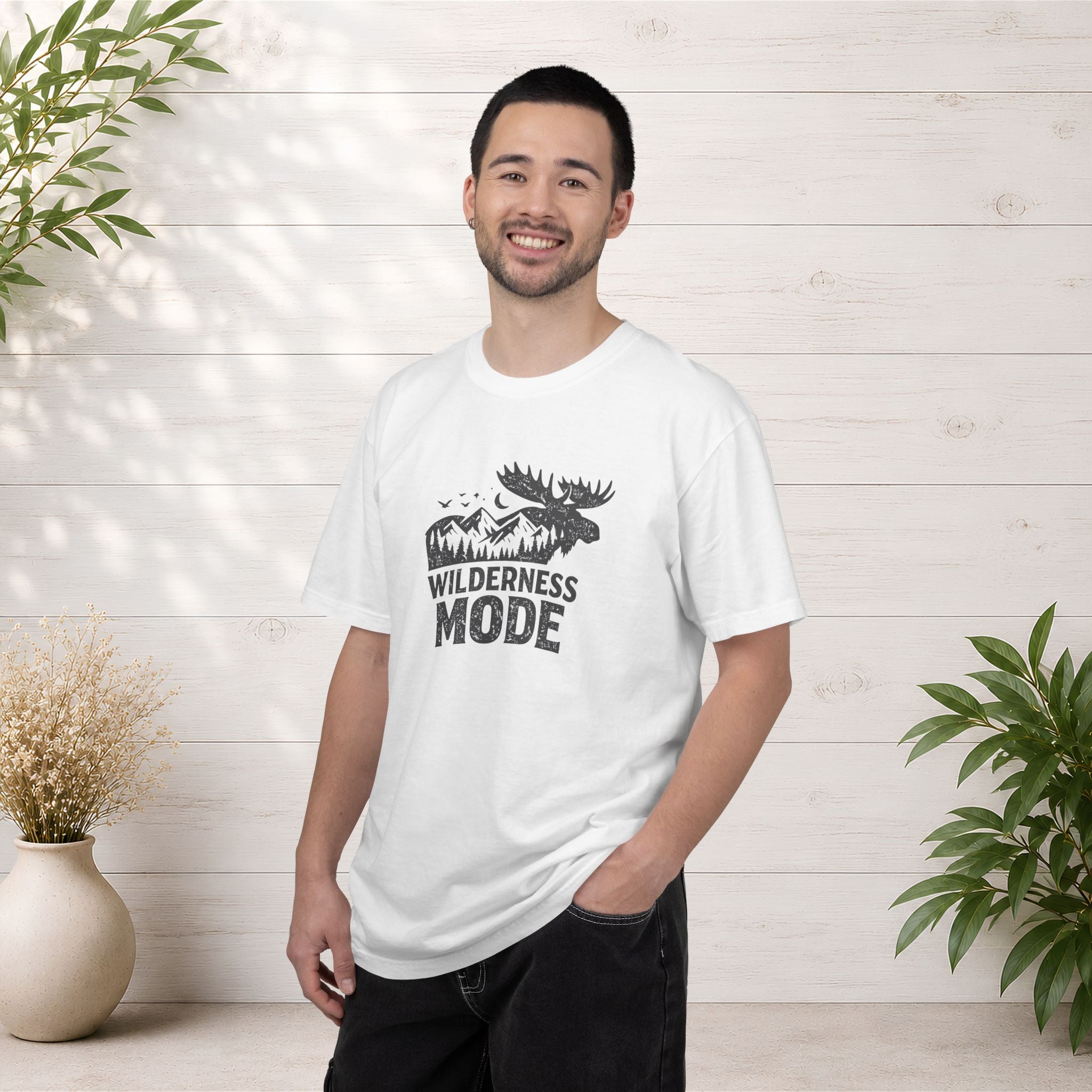 Wilderness Mode T-Shirt — Outdoor Moose Mountain Graphic Tee