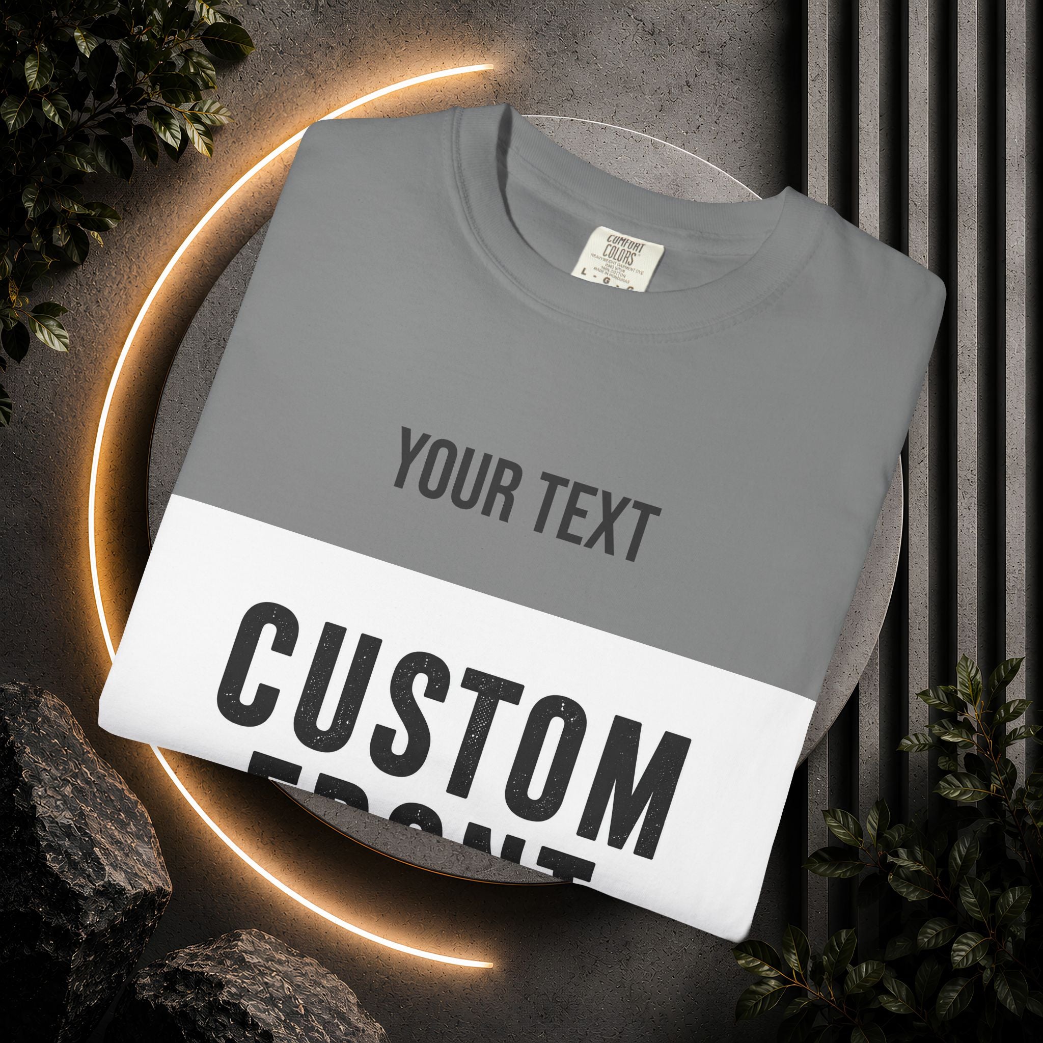 Custom Front Landscape Print T-Shirt — Personalized Text & Image Tee
