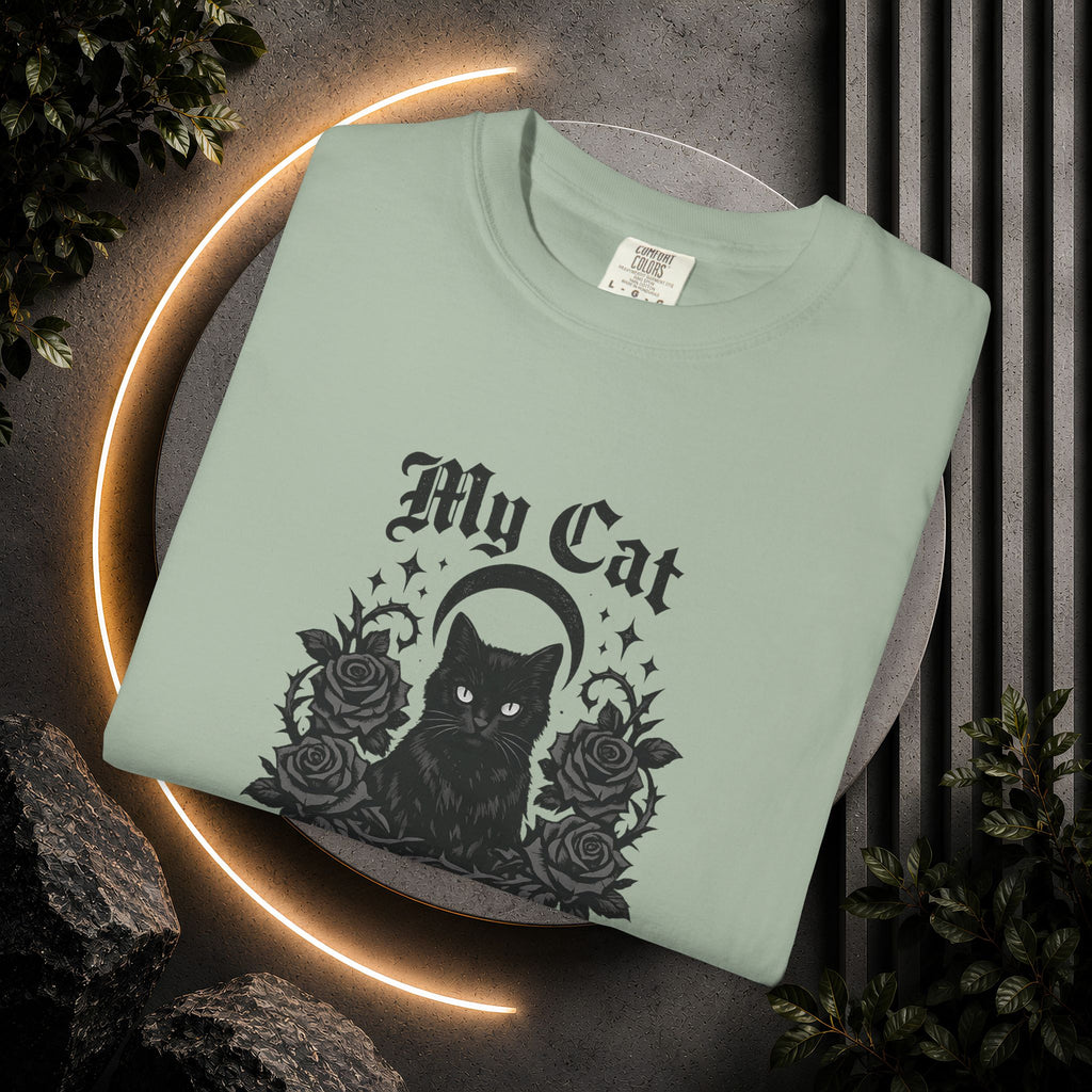 My Cat Is My Familiar T-Shirt — Gothic Cat Witch Tee