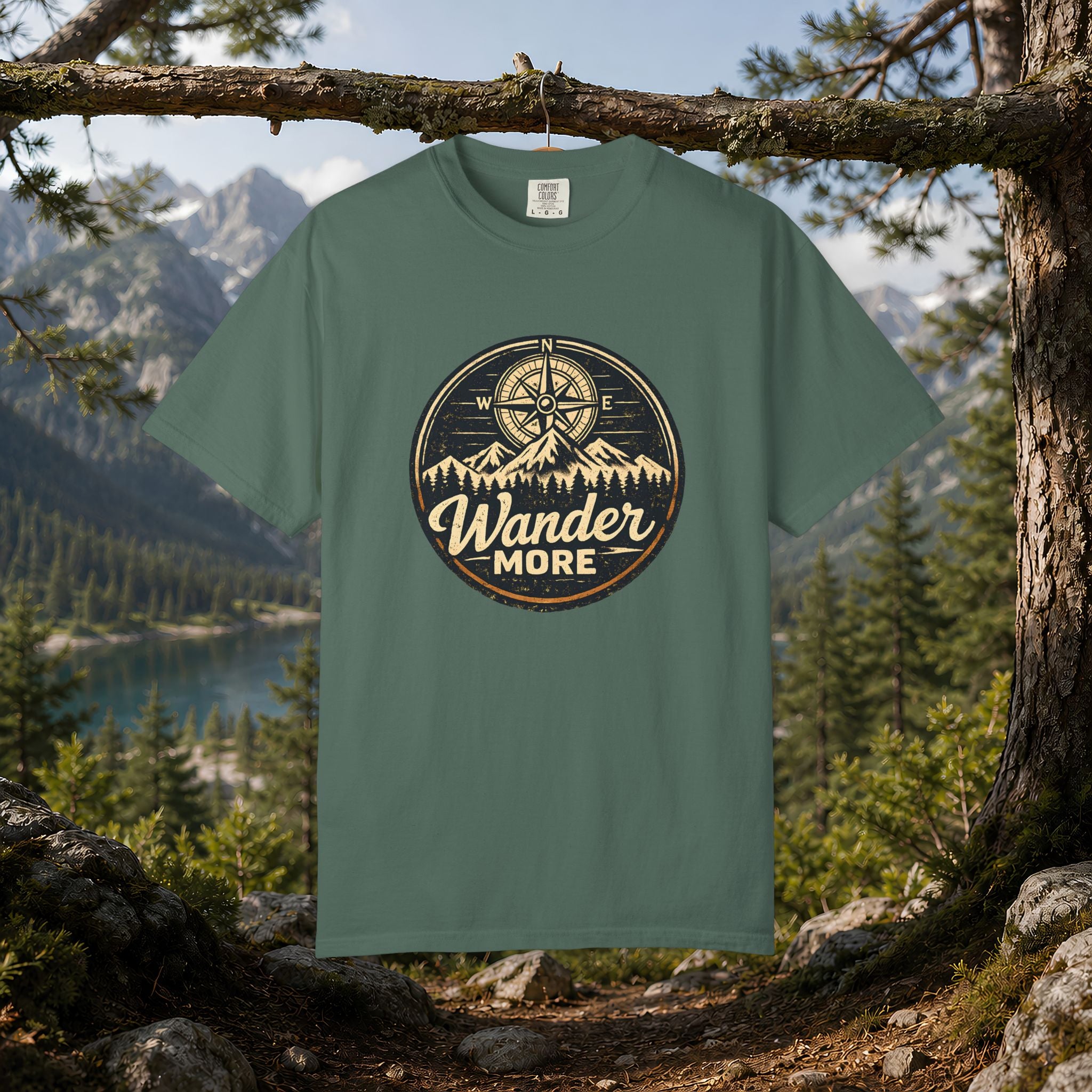 Wander More T-Shirt — Adventure Compass Graphic Tee