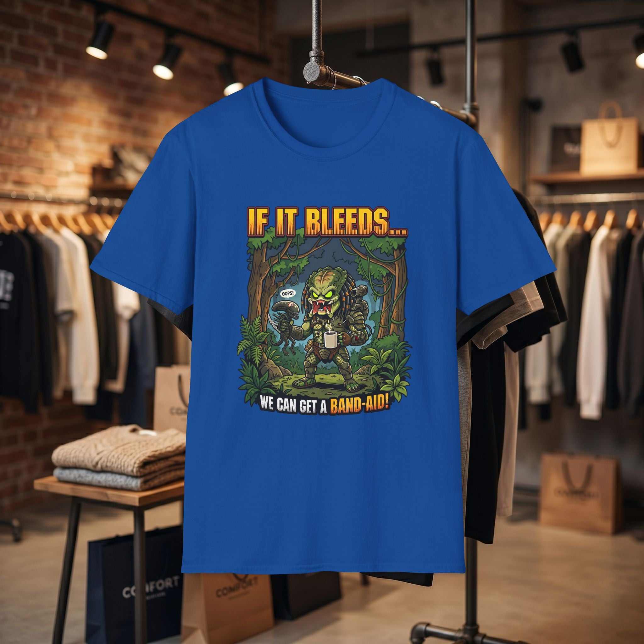 Predator "If It Bleeds" Forest Design T-Shirt | Horror Movie Character
